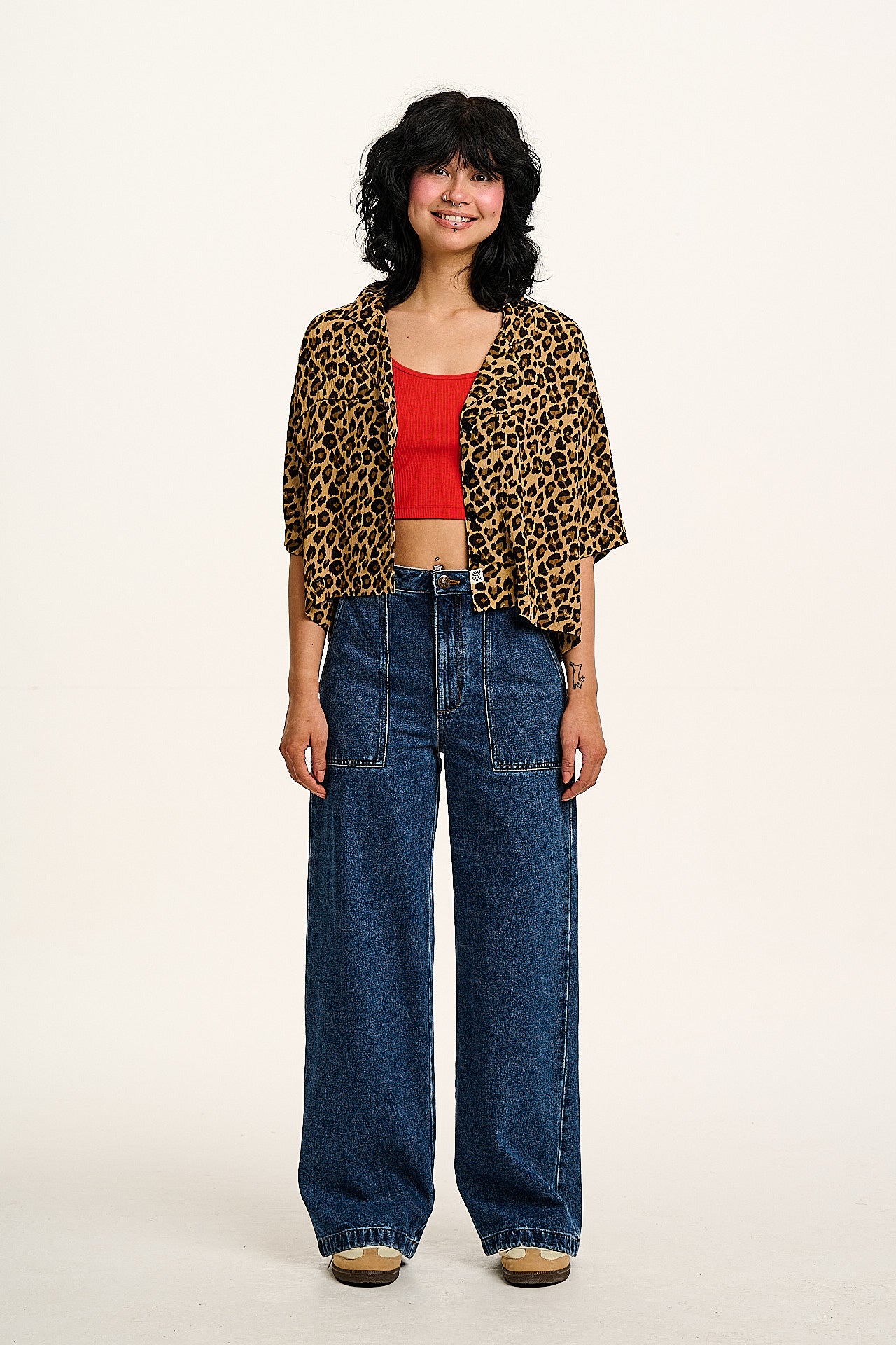 Alfie - Short Sleeve Shirt in Leopard Print