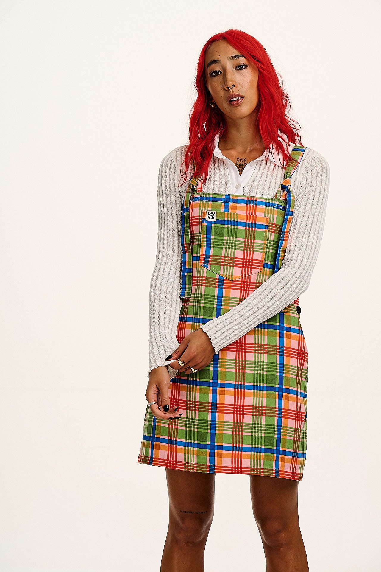 Mini Pini - Cotton Dress in Kitchen Check