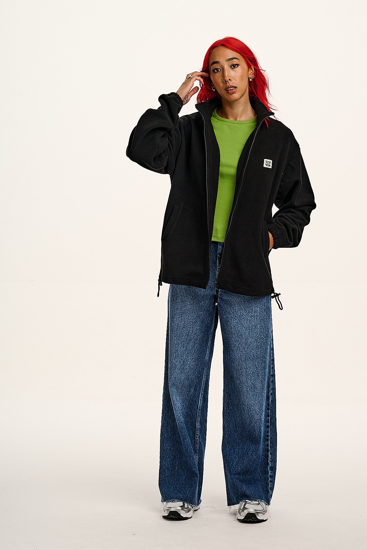 Nicks - Full Zip Polar Fleece in Black