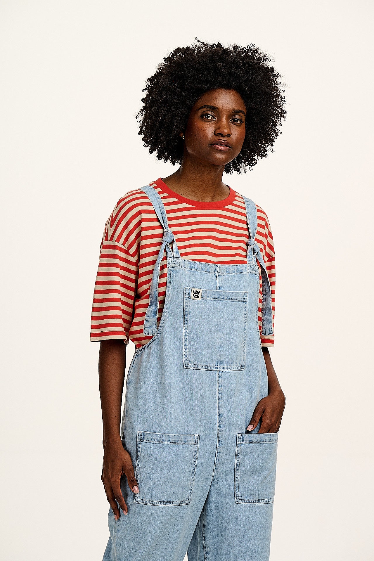 Benny - Oversized Cotton T-Shirt in Red Stripe