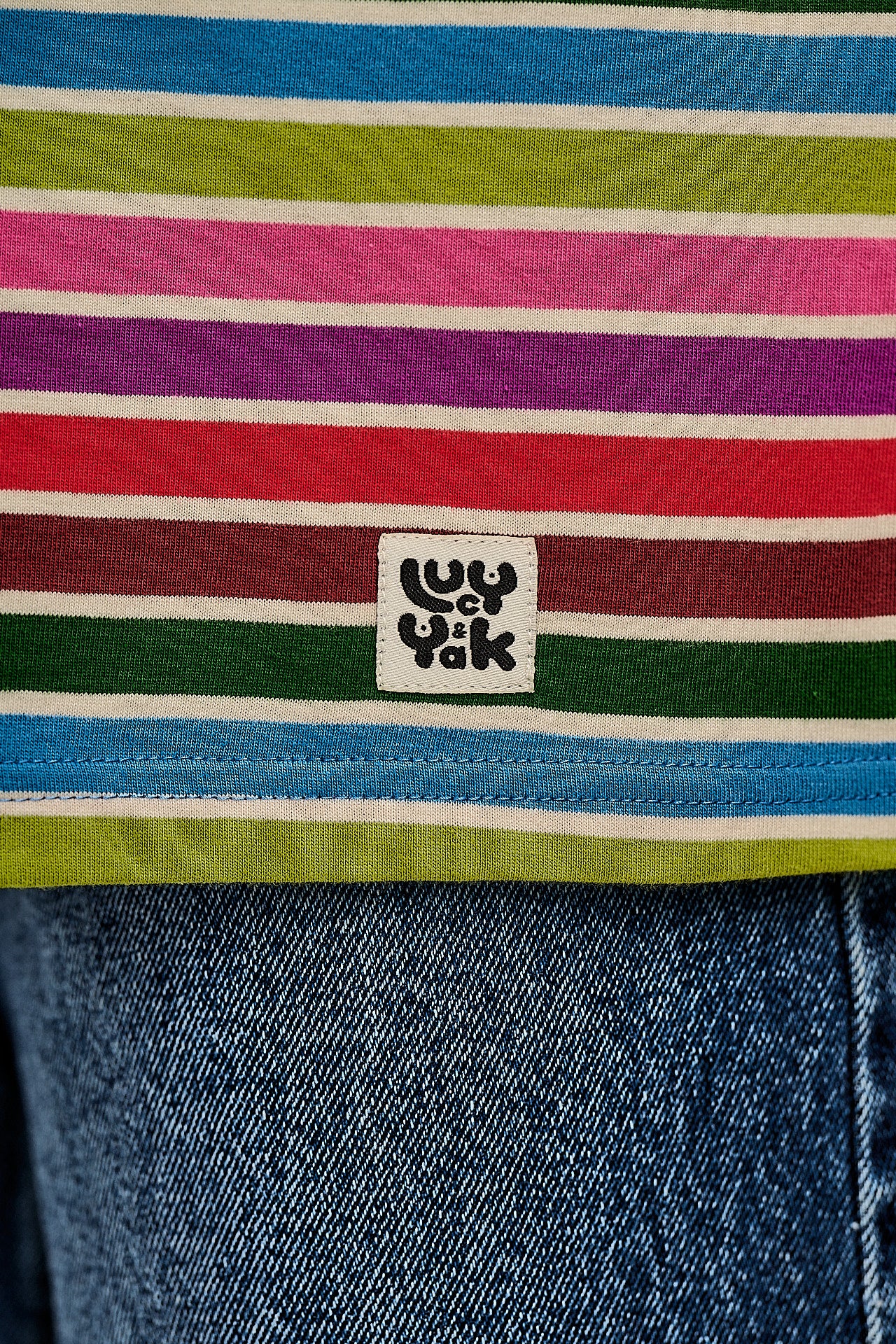 Benny - Oversized Cotton T-Shirt in Rainbow Stripe