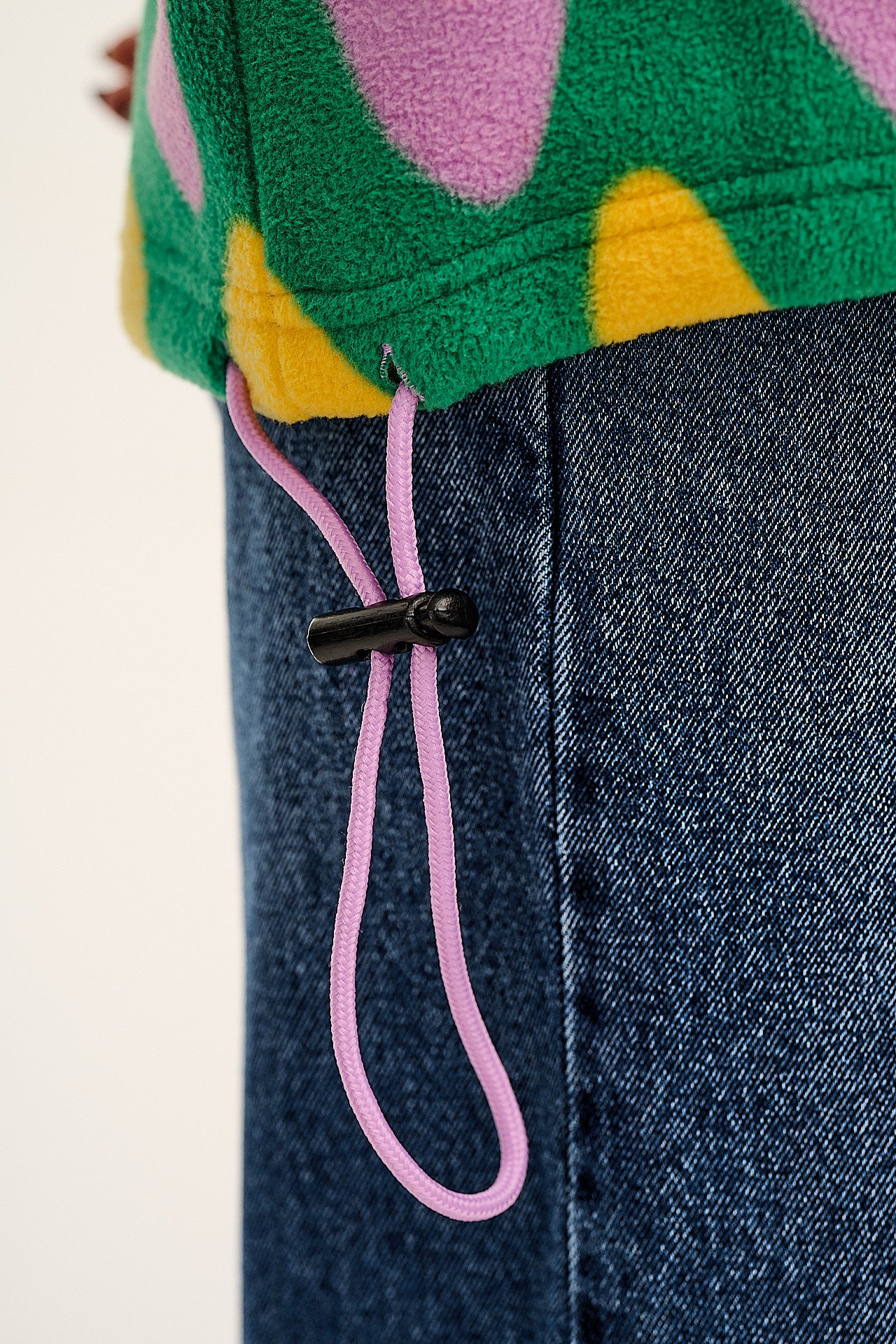 Stevie - Polar Fleece in Wavy Rainbow Print