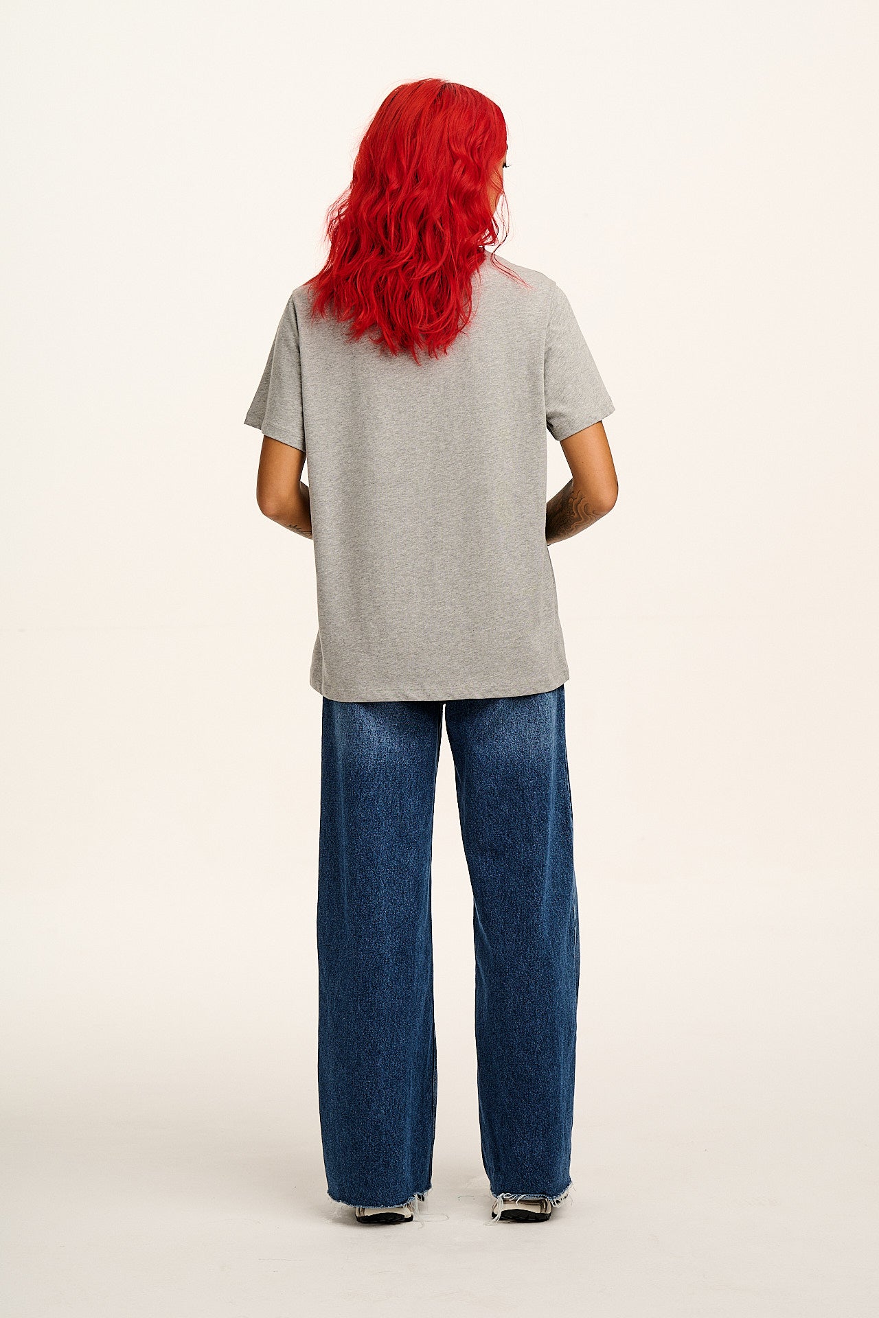 Denver - Cotton T-Shirt in Grey Marl