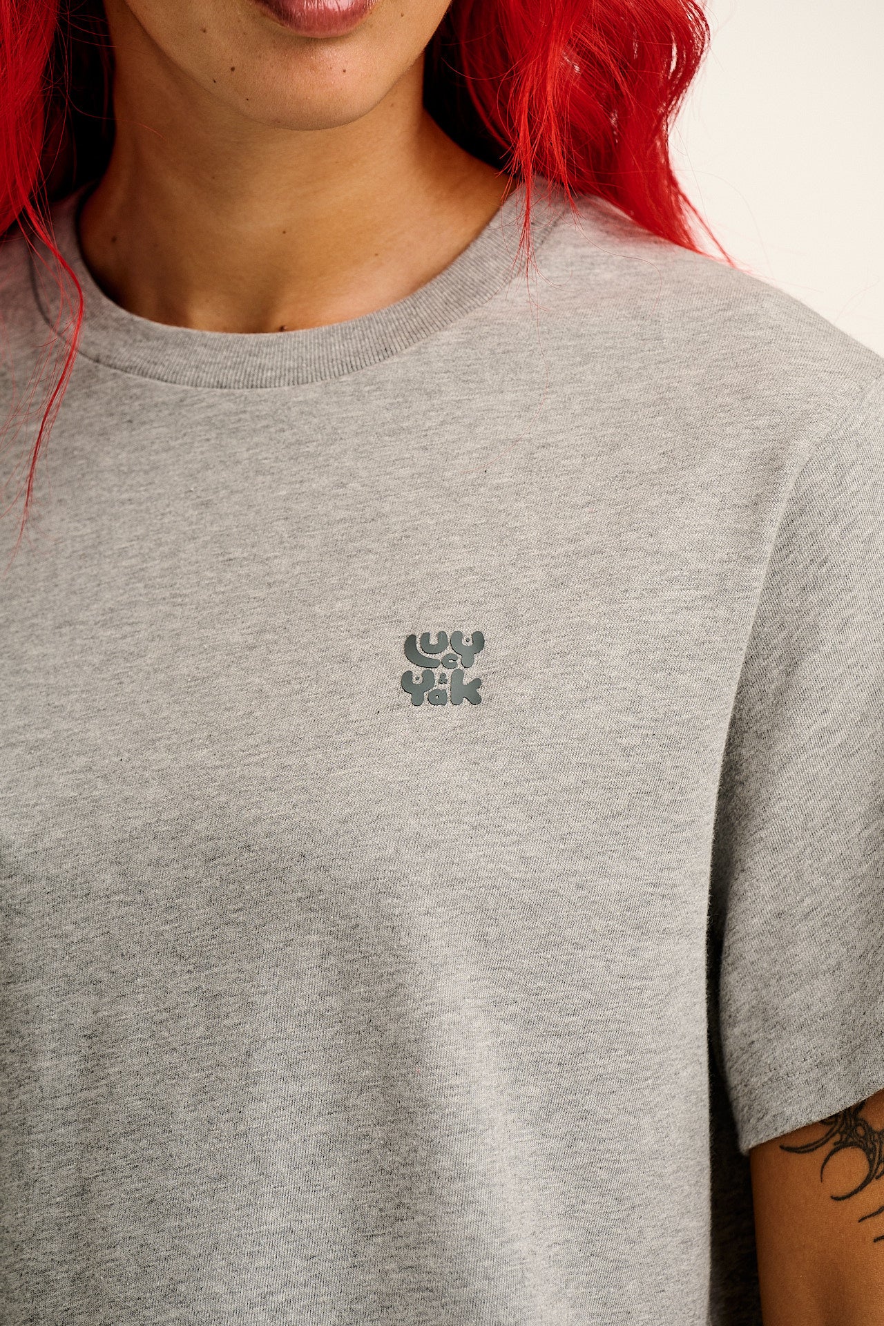 Denver - Cotton T-Shirt in Grey Marl