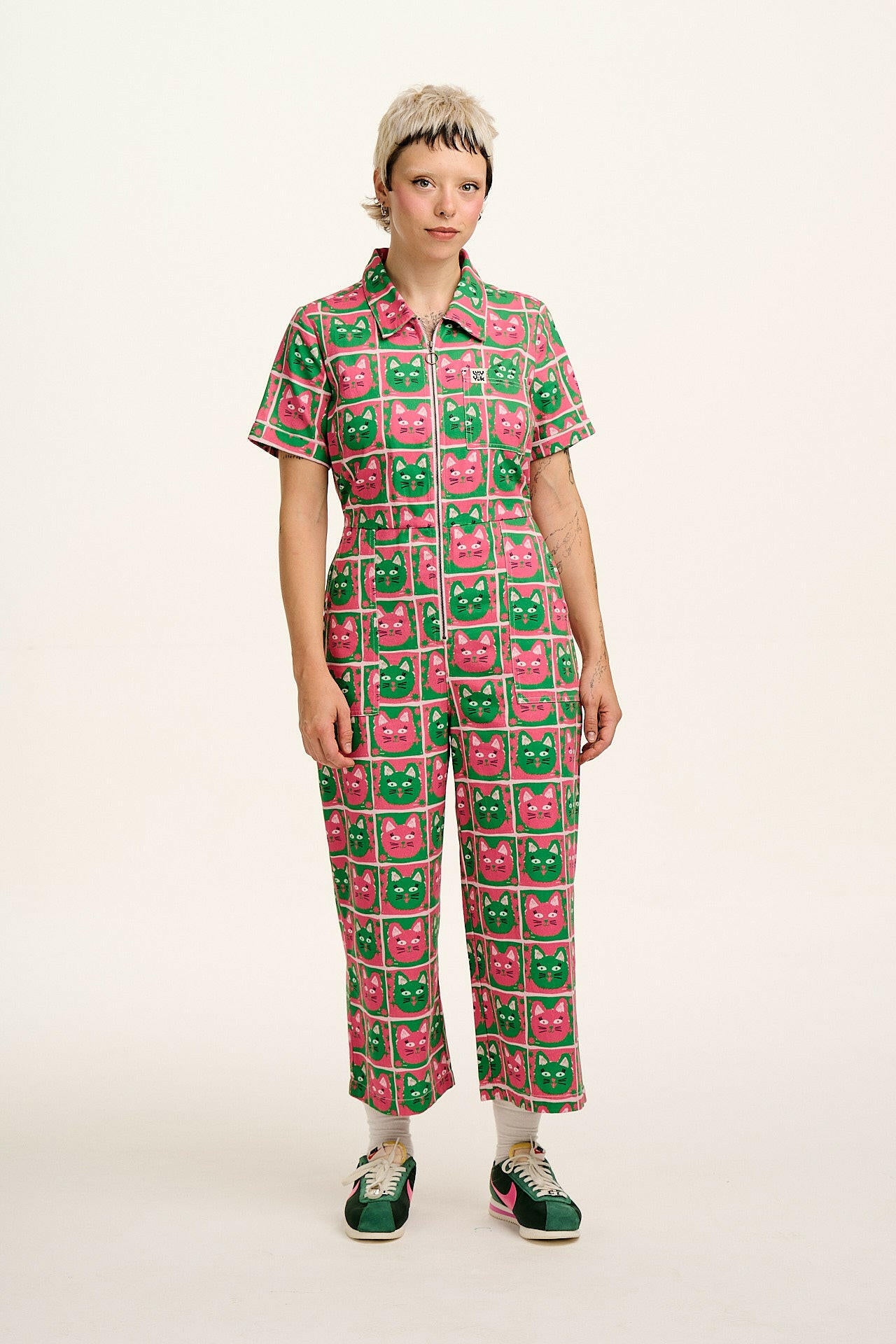 L.E Ragan - Organic Cotton Jumpsuit in Cat Print