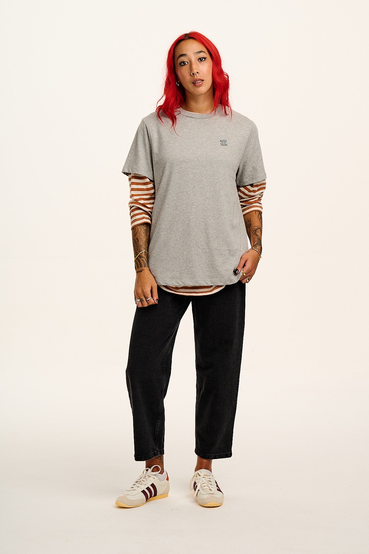 Denver - Cotton T-Shirt in Grey Marl