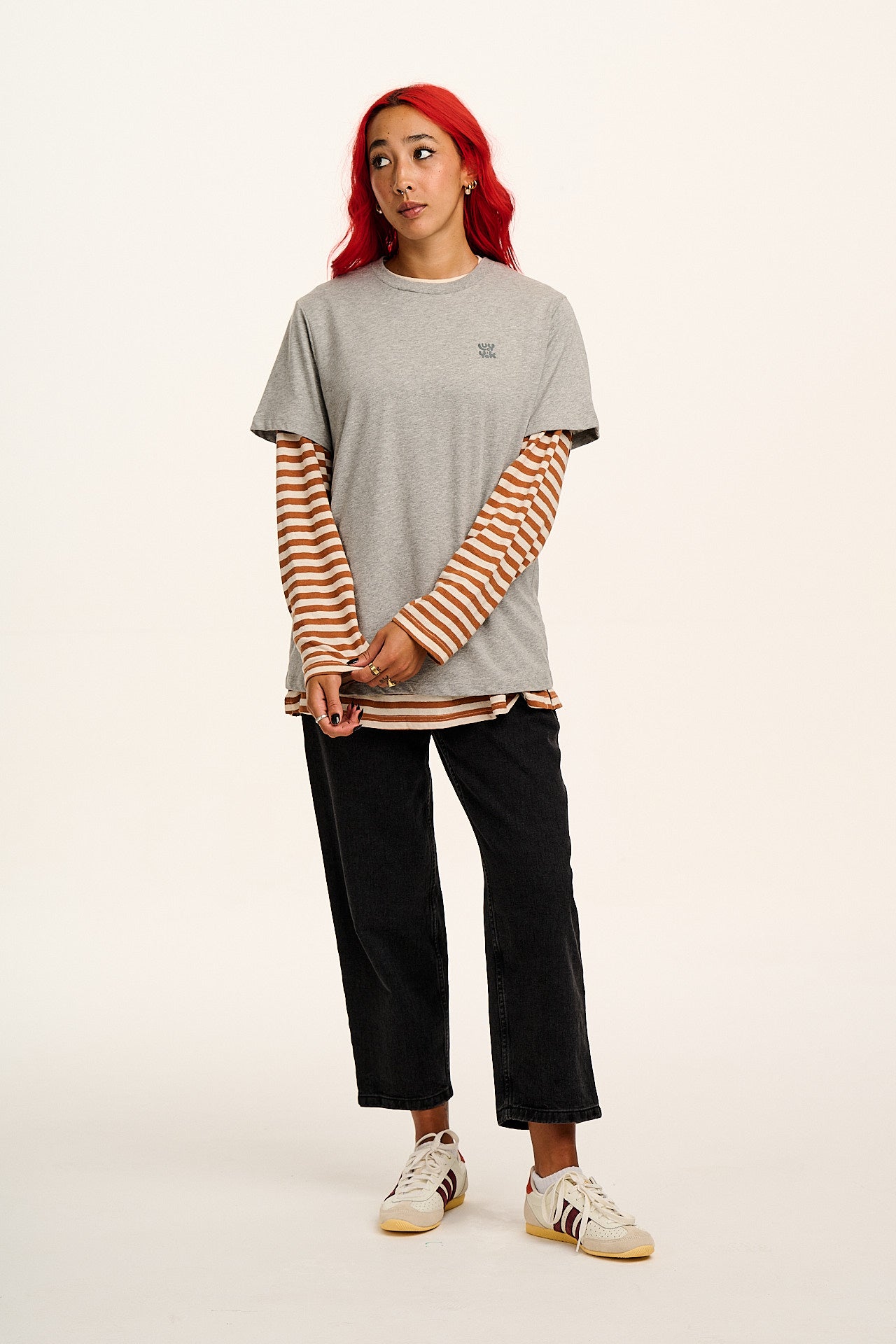 Denver - Cotton T-Shirt in Grey Marl