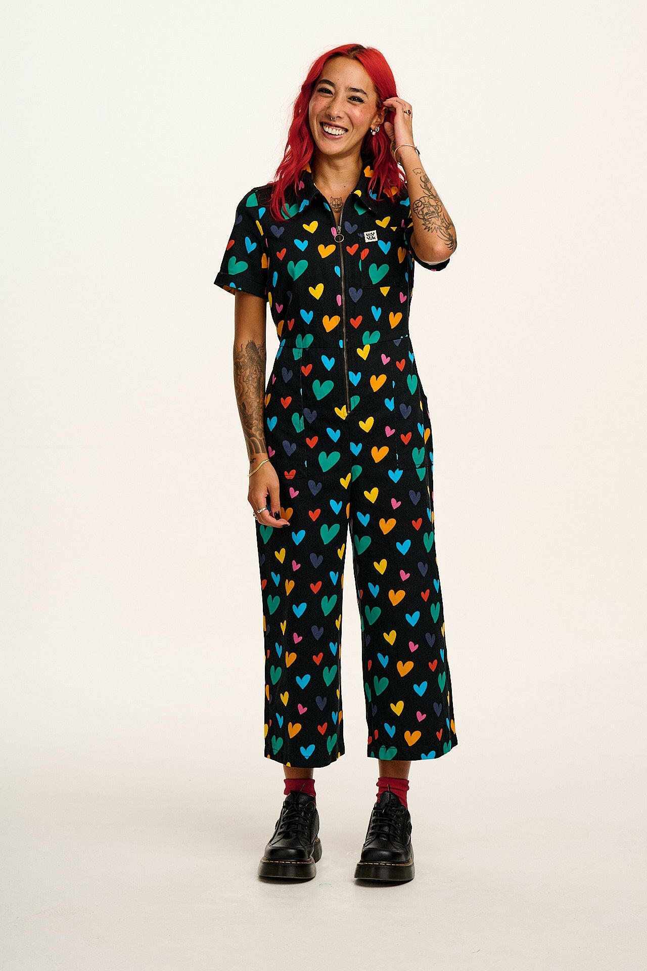 Ragan - Cotton Jumpsuit in Multi Cupid Print