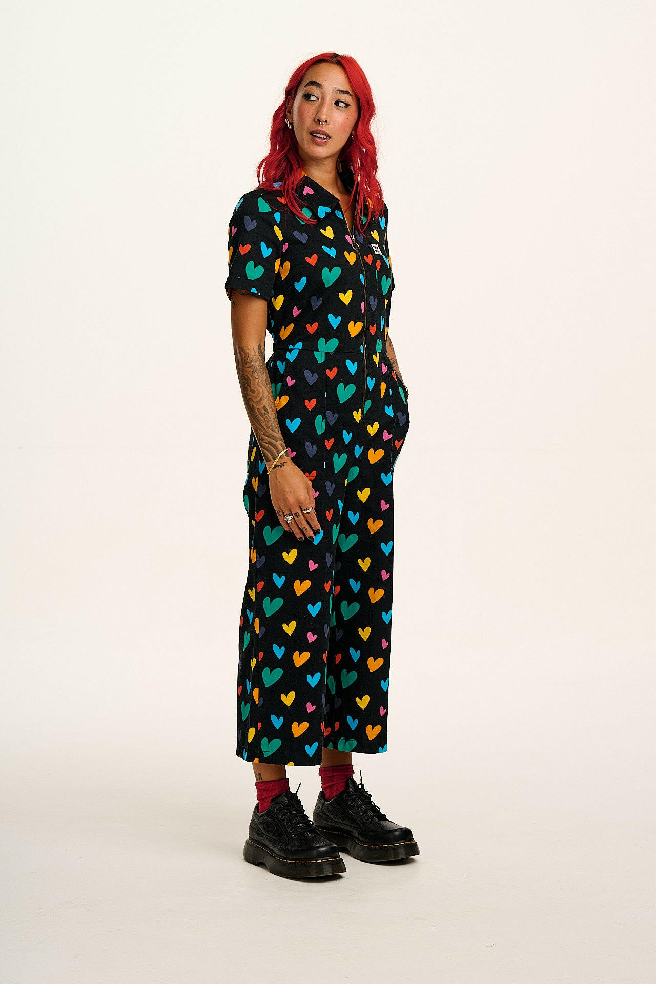 Ragan - Cotton Jumpsuit in Multi Cupid Print