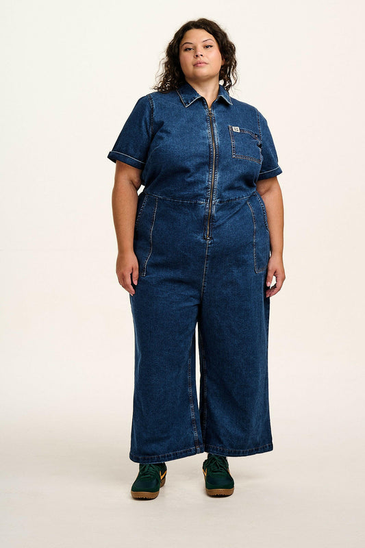 Ragan - Denim Jumpsuit in Mid Wash Blue
