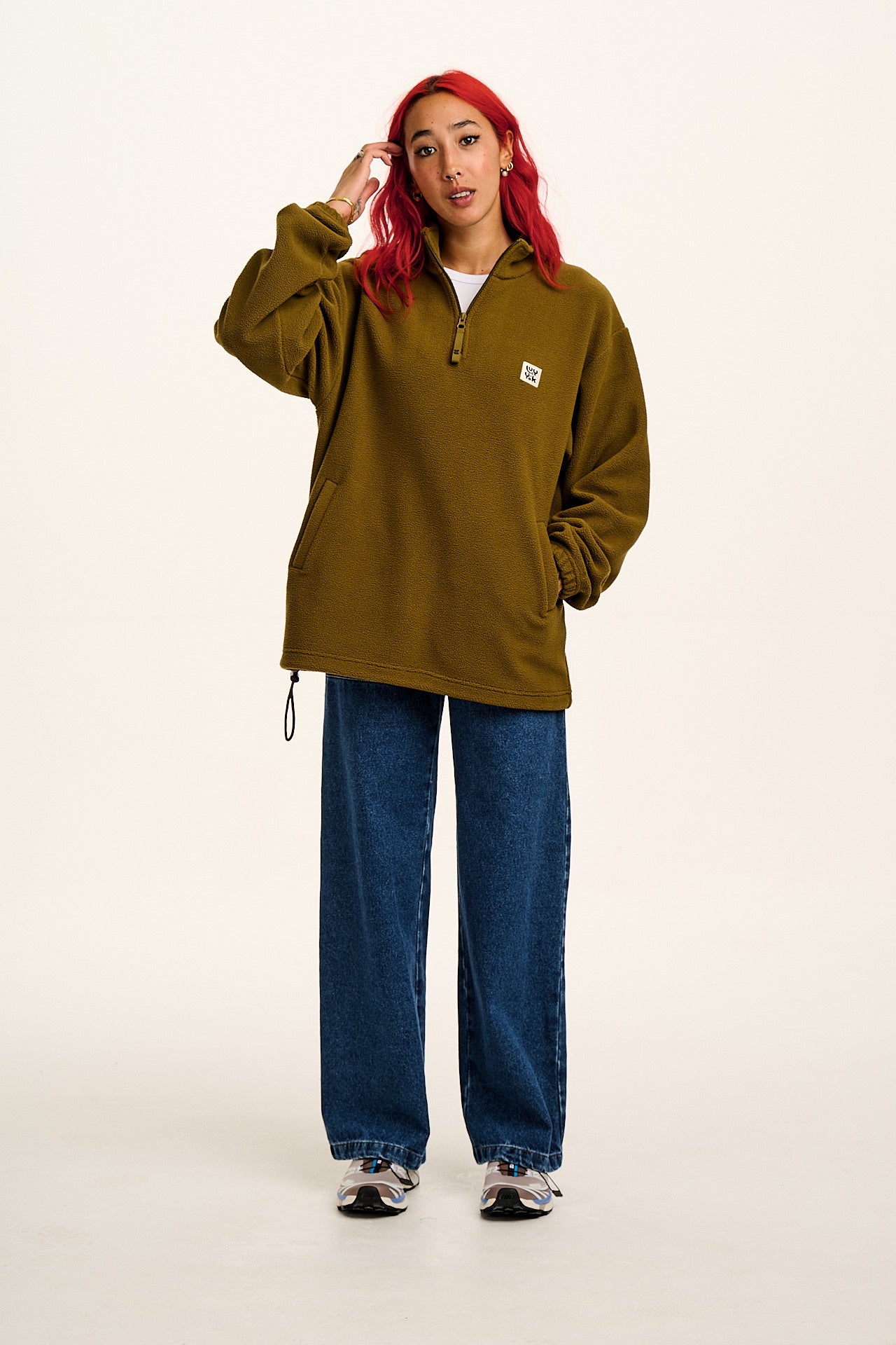Stevie - Polar Fleece in Khaki Green