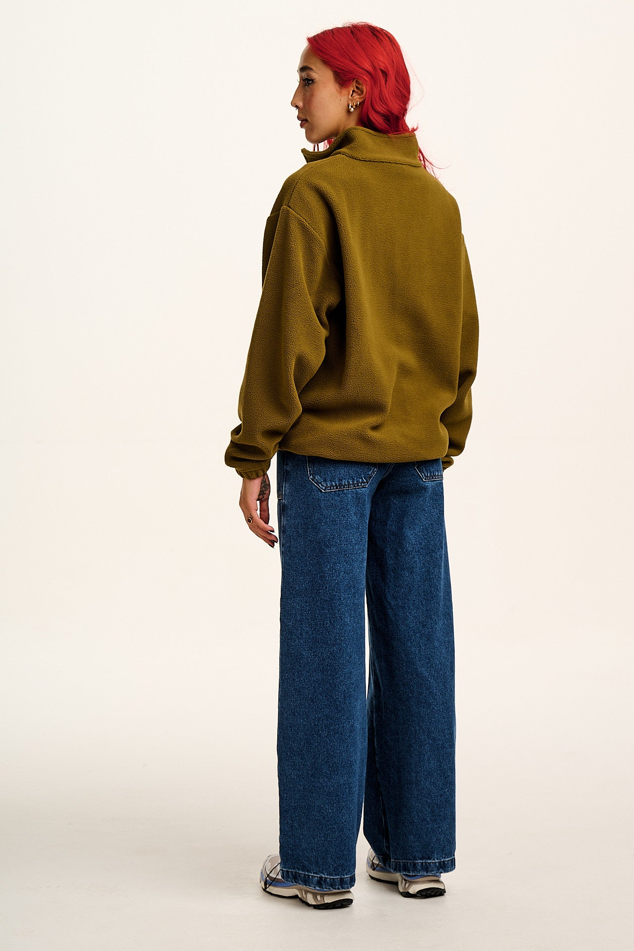 Stevie - Polar Fleece in Khaki Green