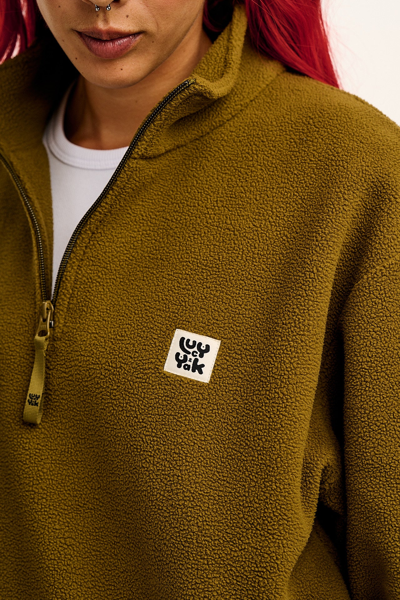 Stevie - Polar Fleece in Khaki Green