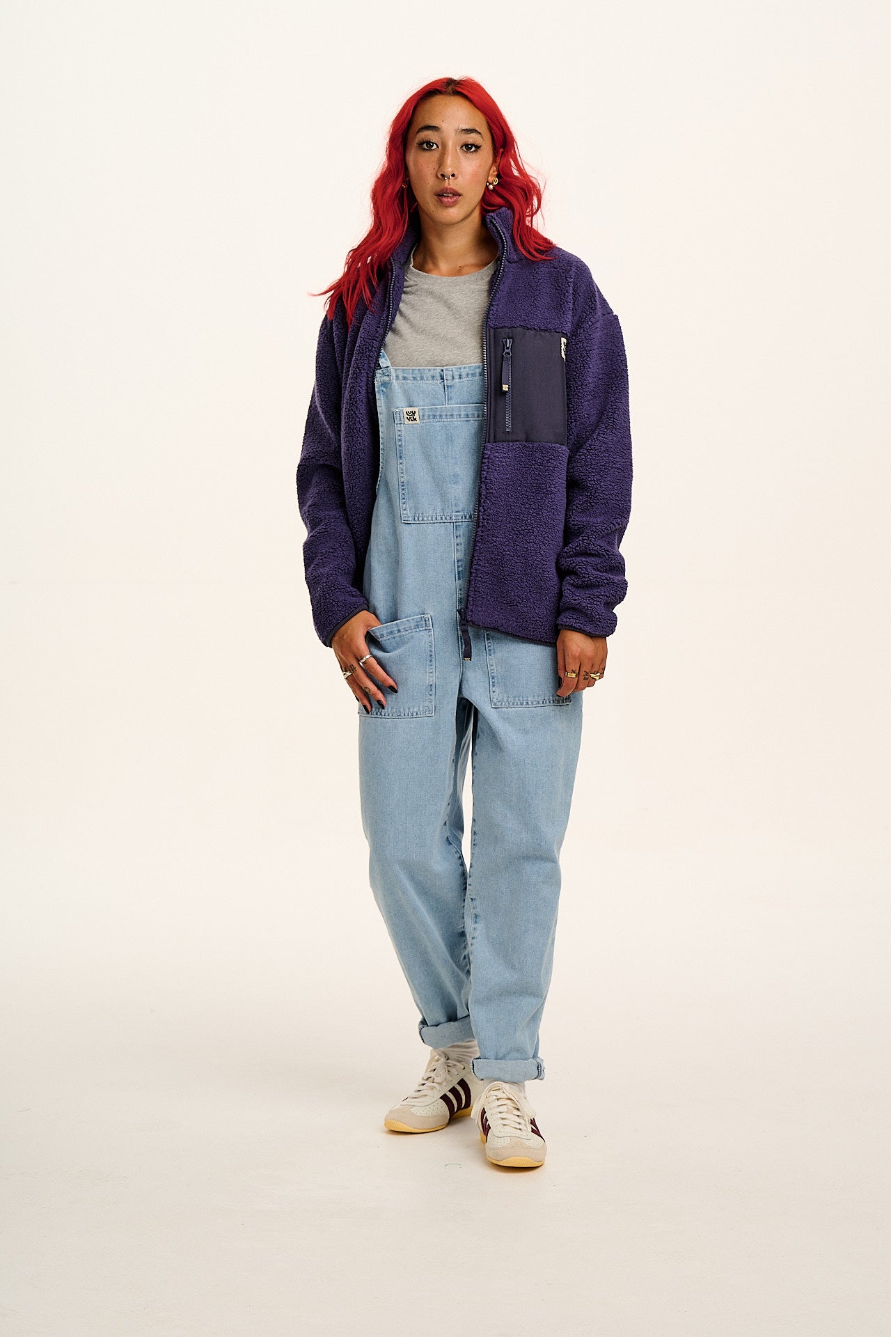 Harper - Borg Fleece Jacket in Blueberry