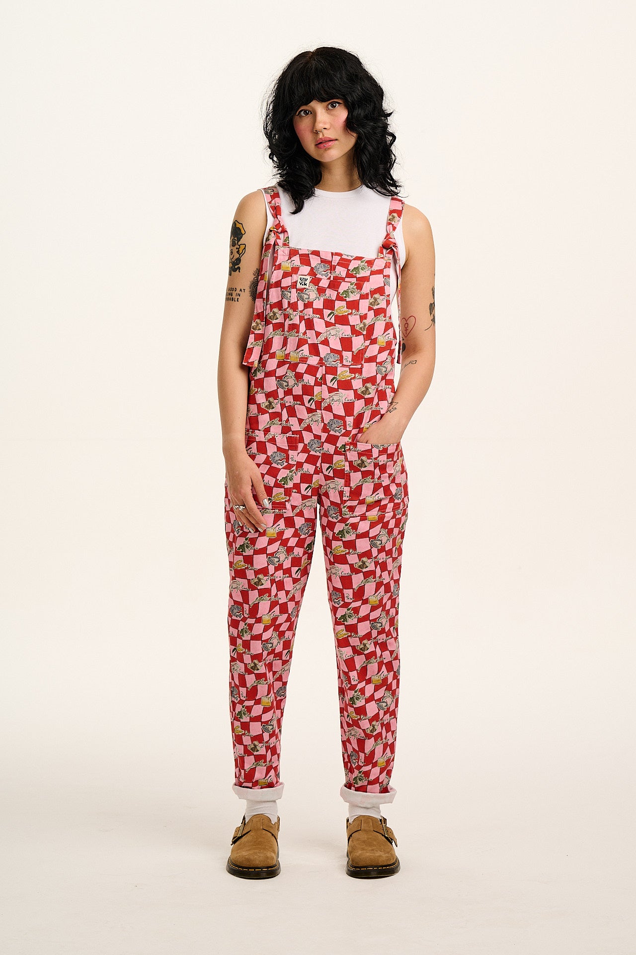 Original - Cotton Dungarees in Pink & Red Sorrento Print