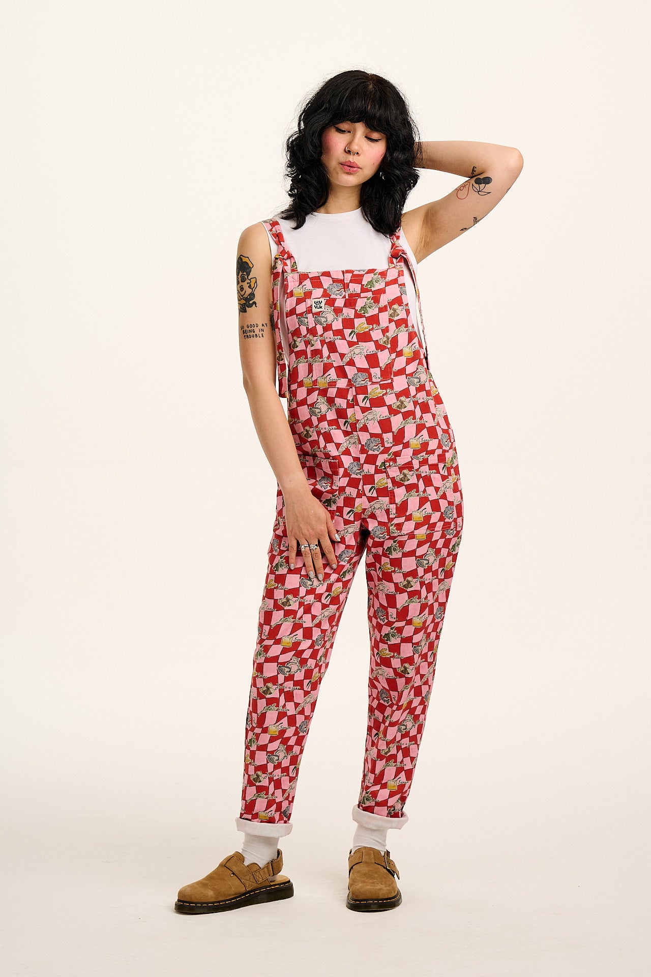 Original - Cotton Dungarees in Pink & Red Sorrento Print