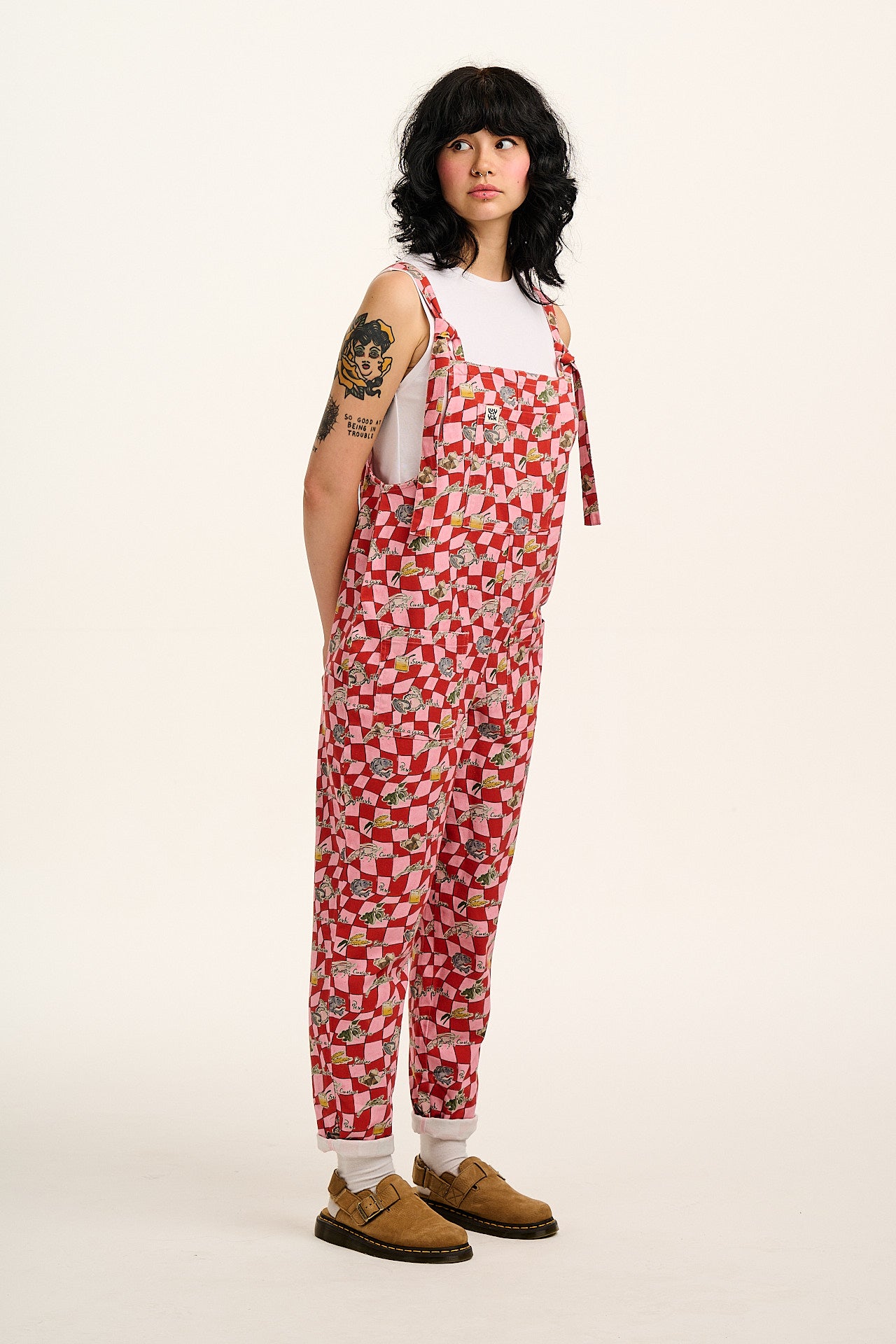 Original - Cotton Dungarees in Pink & Red Sorrento Print