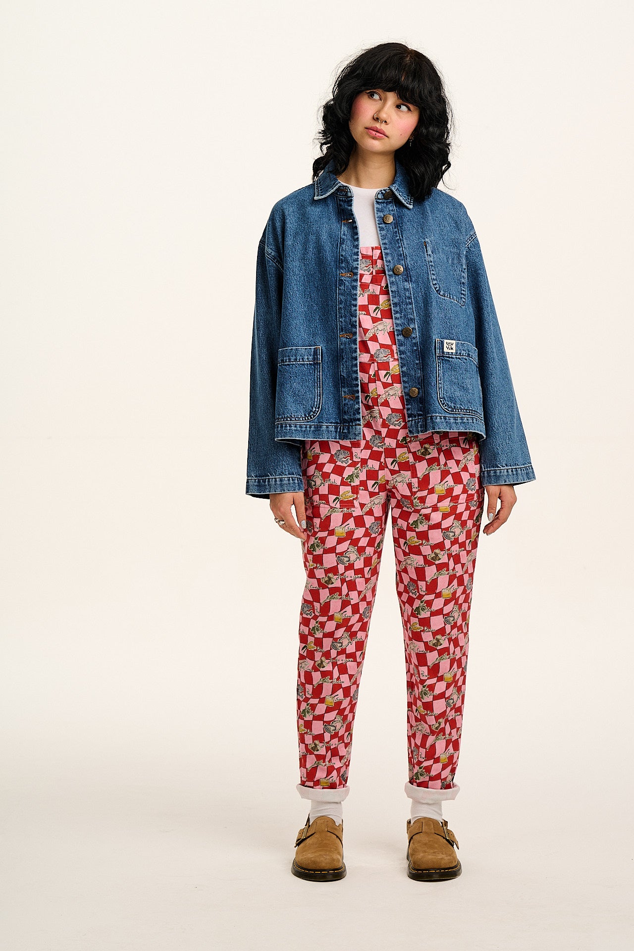 Original - Cotton Dungarees in Pink & Red Sorrento Print