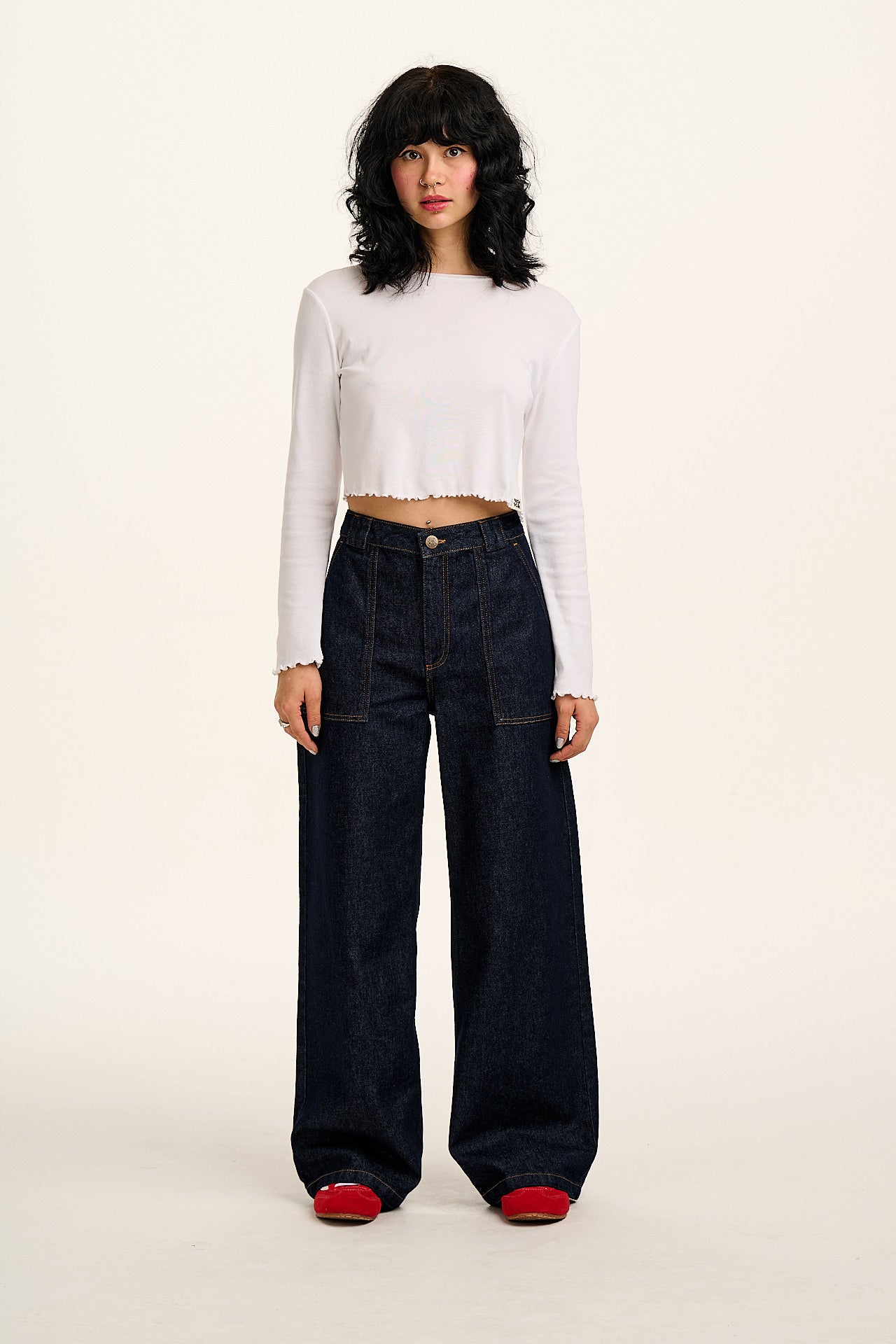 Delores - Wide Leg Denim Jeans in Indigo