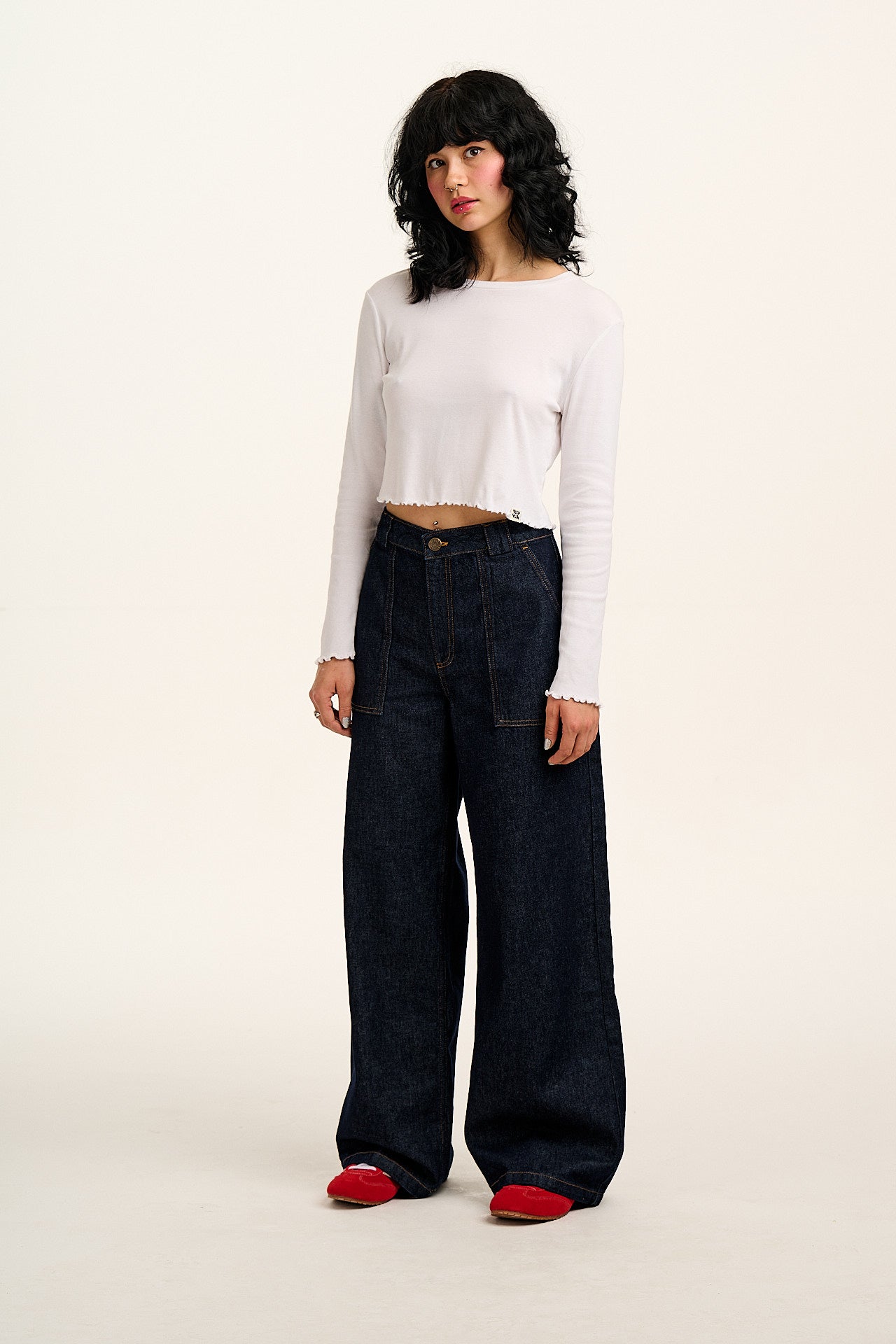 Delores - Wide Leg Denim Jeans in Indigo