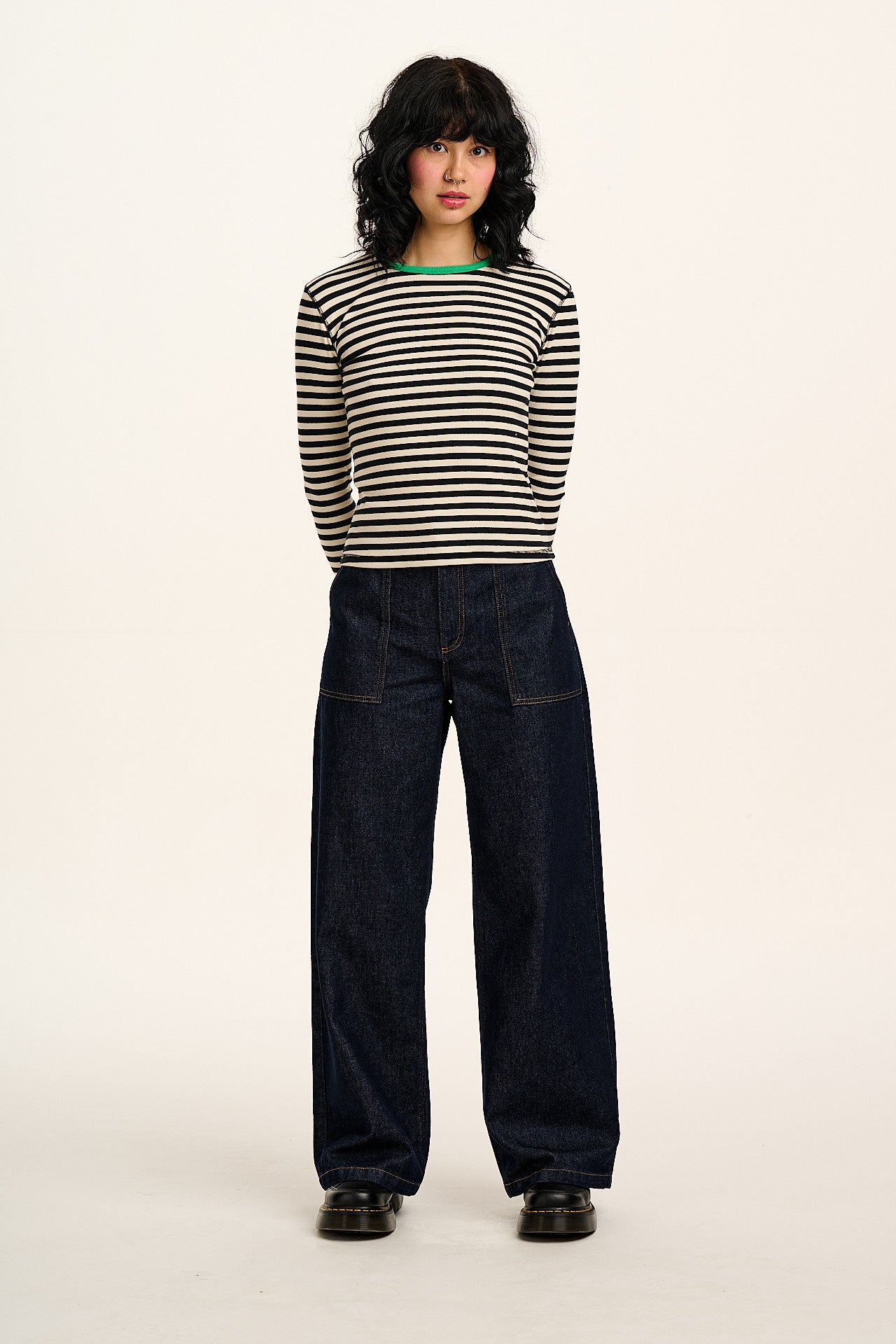 Delores - Wide Leg Denim Jeans in Indigo