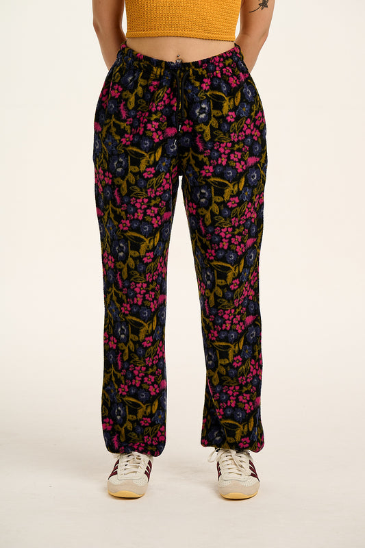 Jamie - Polar Fleece Jogger in Grunge Ditsy Floral Print