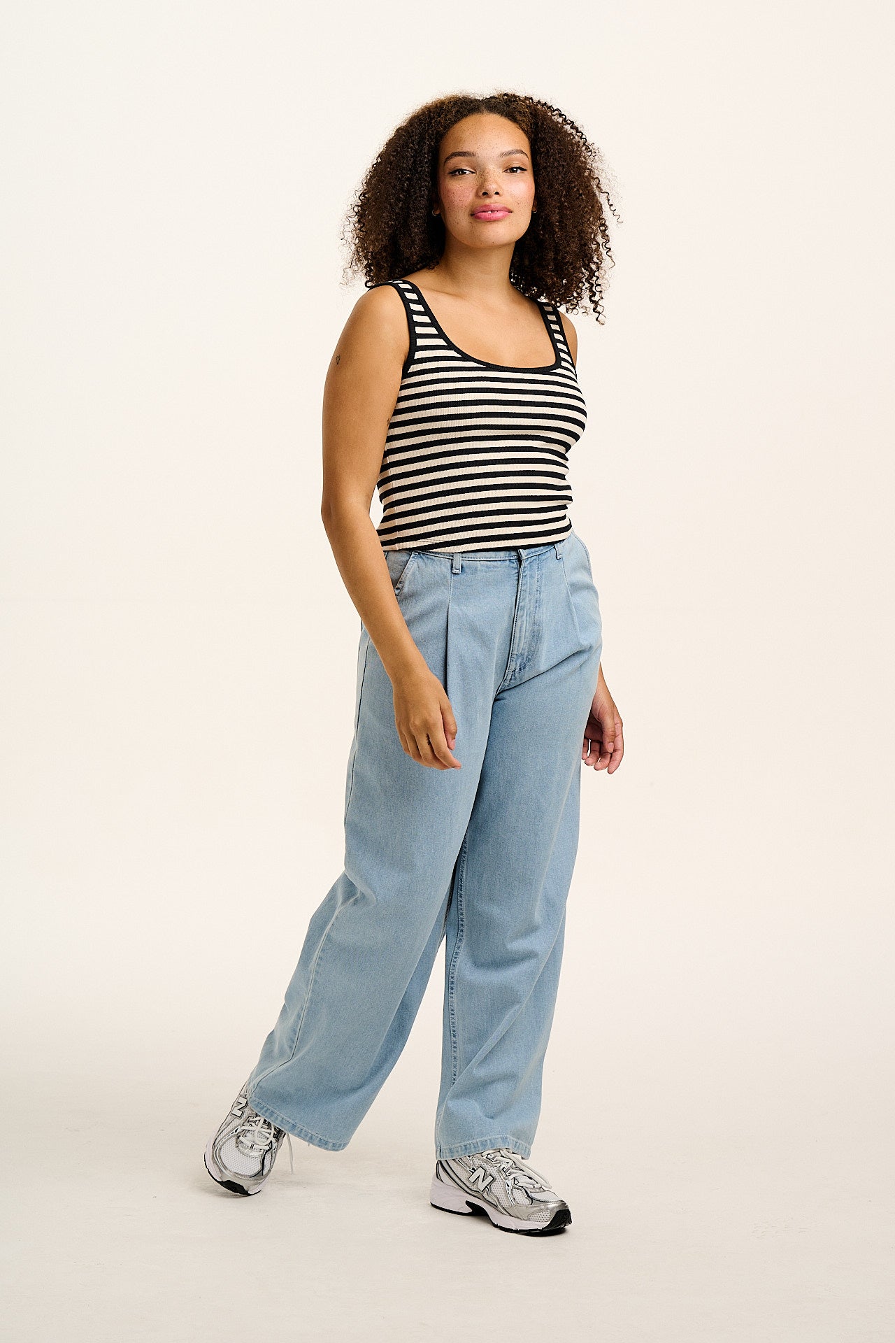 Eden - Vest in Black & White Stripe