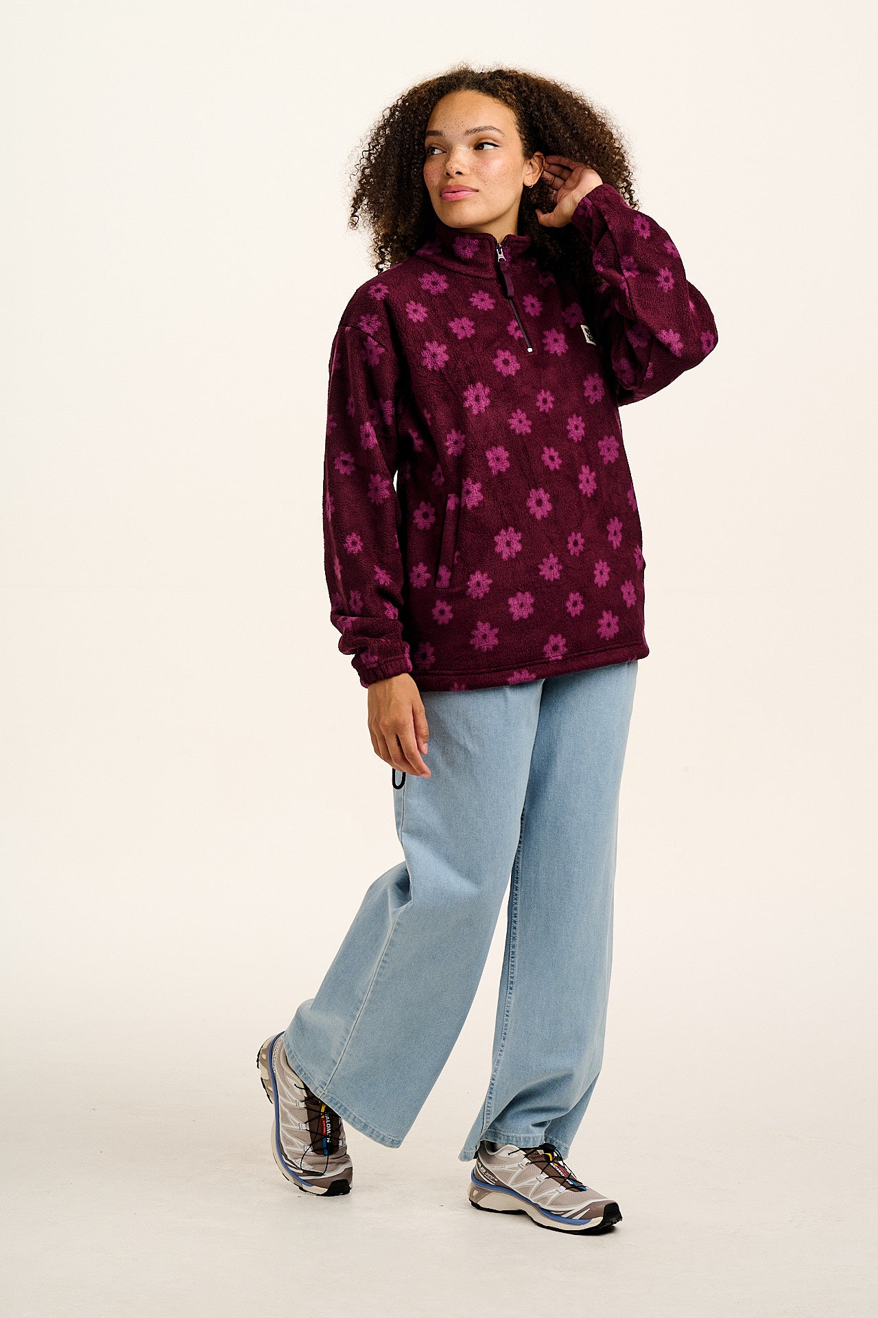 Stevie - Polar Fleece in Purple Delano Floral Print