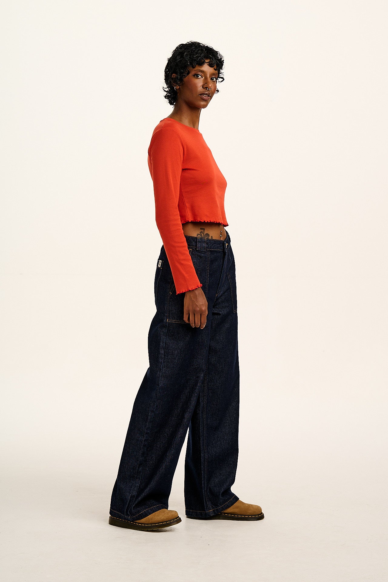 Delores - Wide Leg Denim Jeans in Indigo