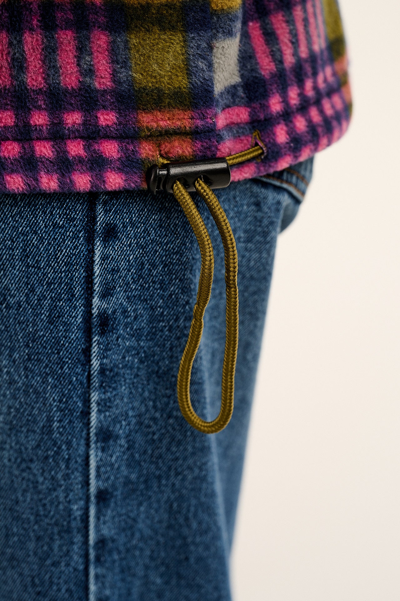 Nicks - Full Zip Polar Fleece in Purple Grunge Check