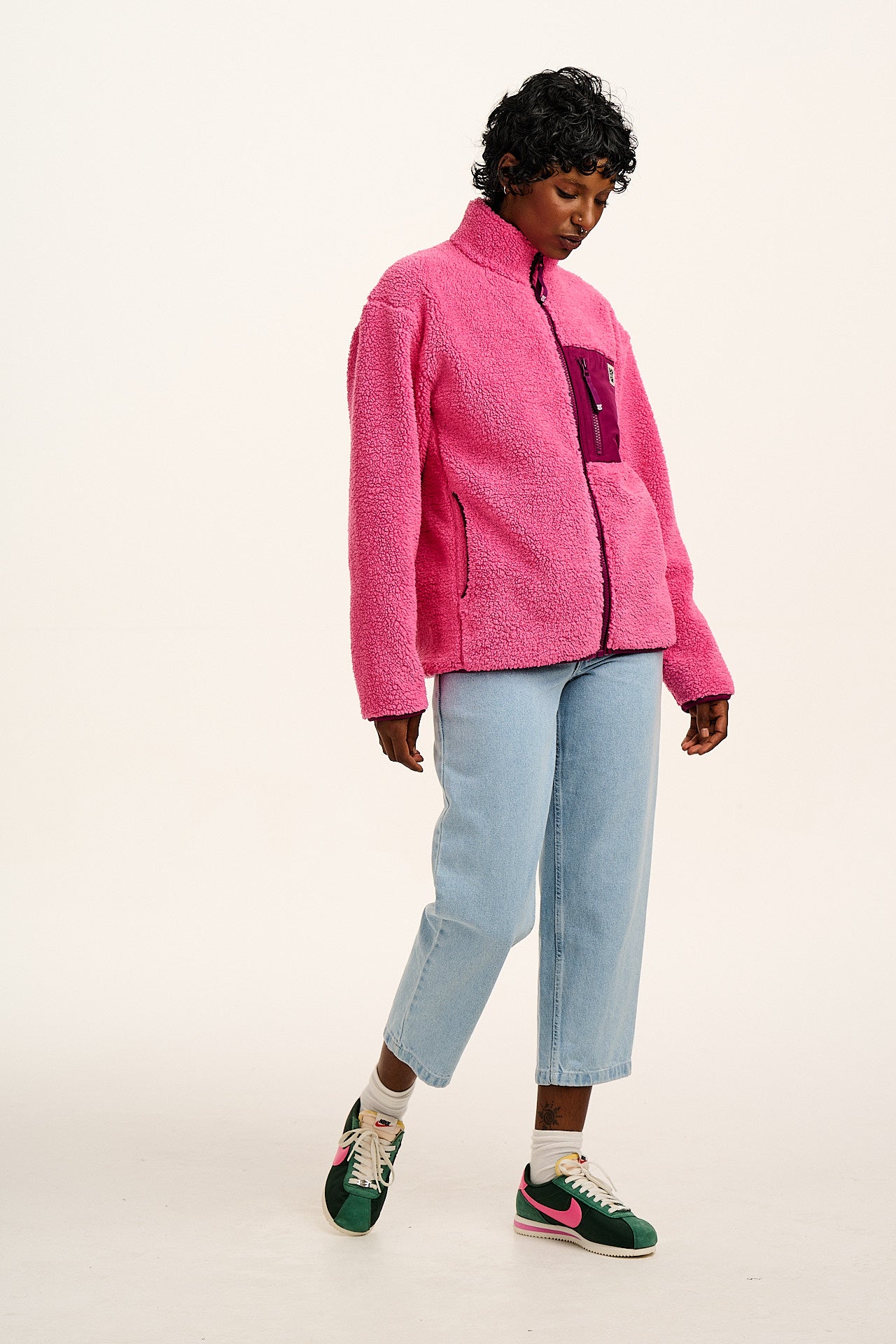 Harper - Borg Fleece Jacket in Pink