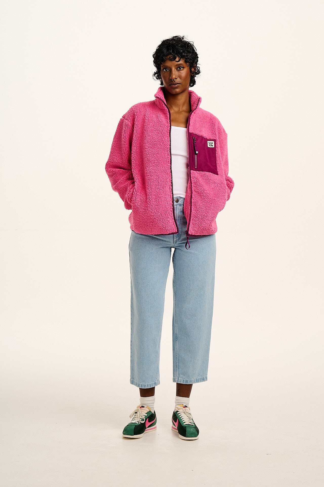 Harper - Borg Fleece Jacket in Pink