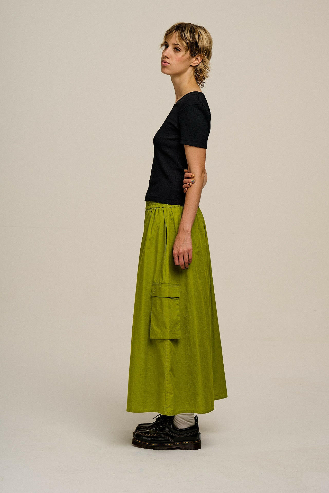 Dakota - Midi Skirt in Lima Bean Green
