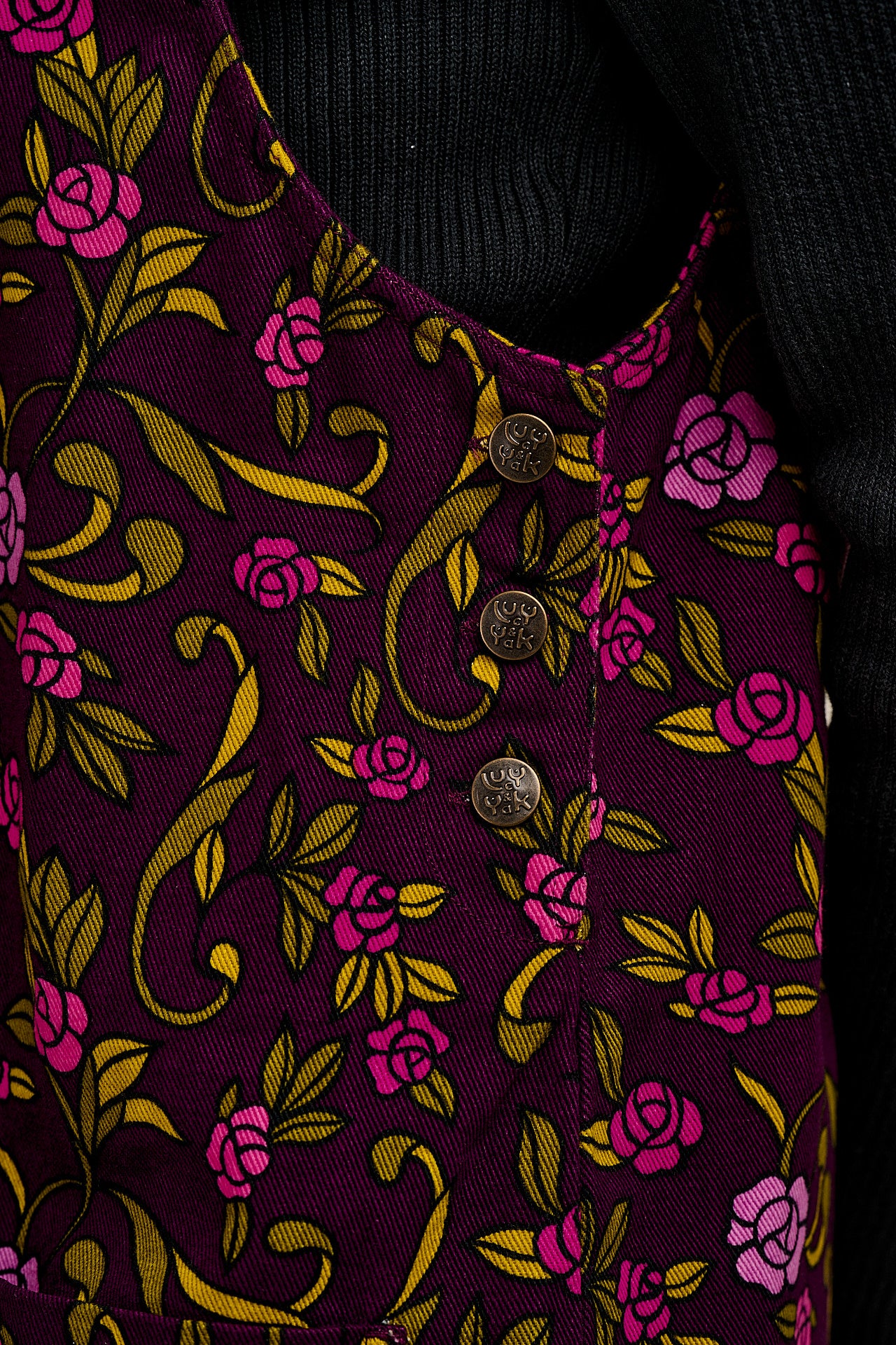 Layla - Mini Cotton Dress in Purple Grunge Floral Print