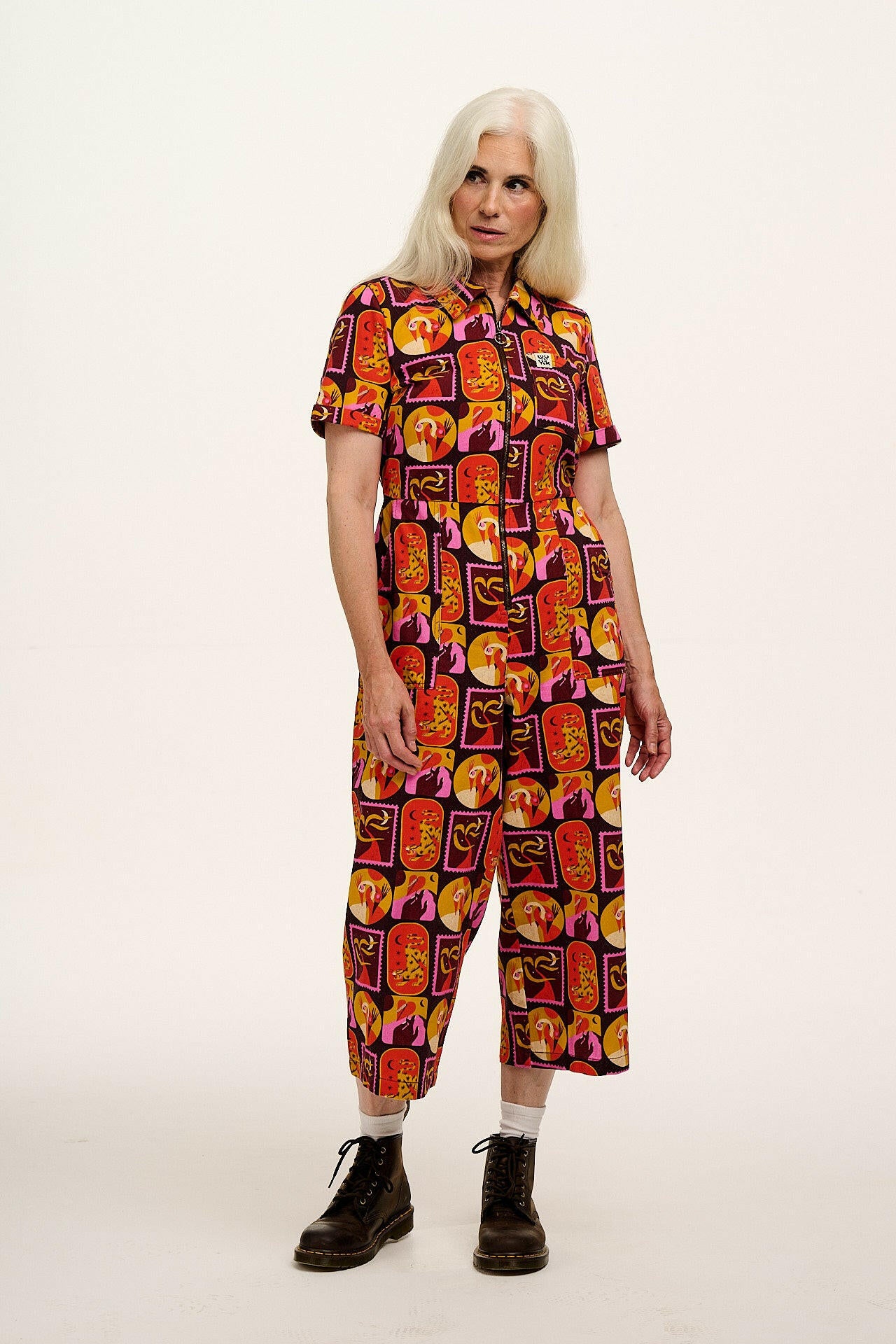 L.E. Ragan - Cotton Jumpsuit in Artist Print by Hugo Alberto