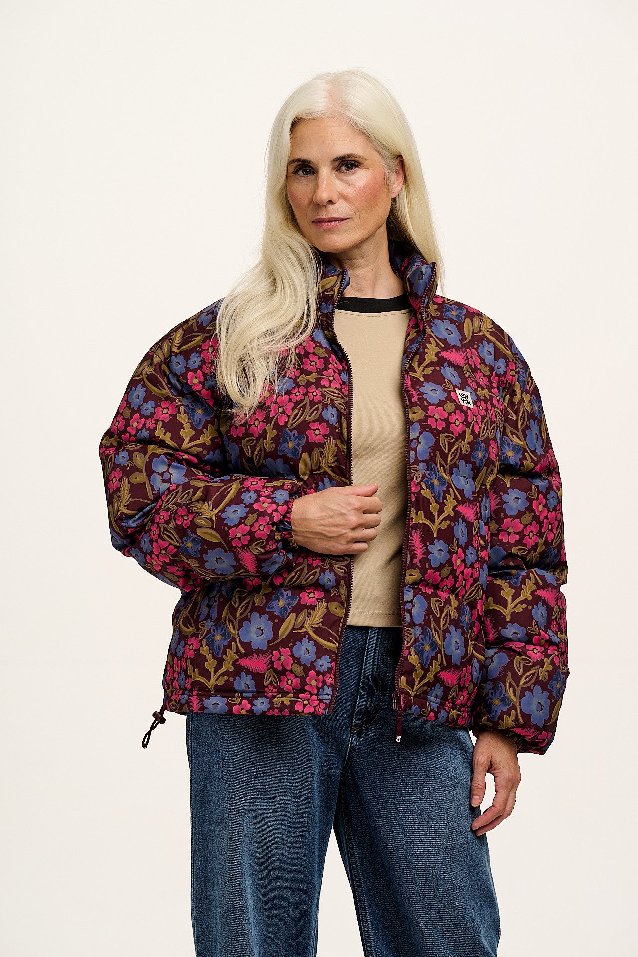 Paloma - Puffer Jacket in Grunge Ditsy Floral Print