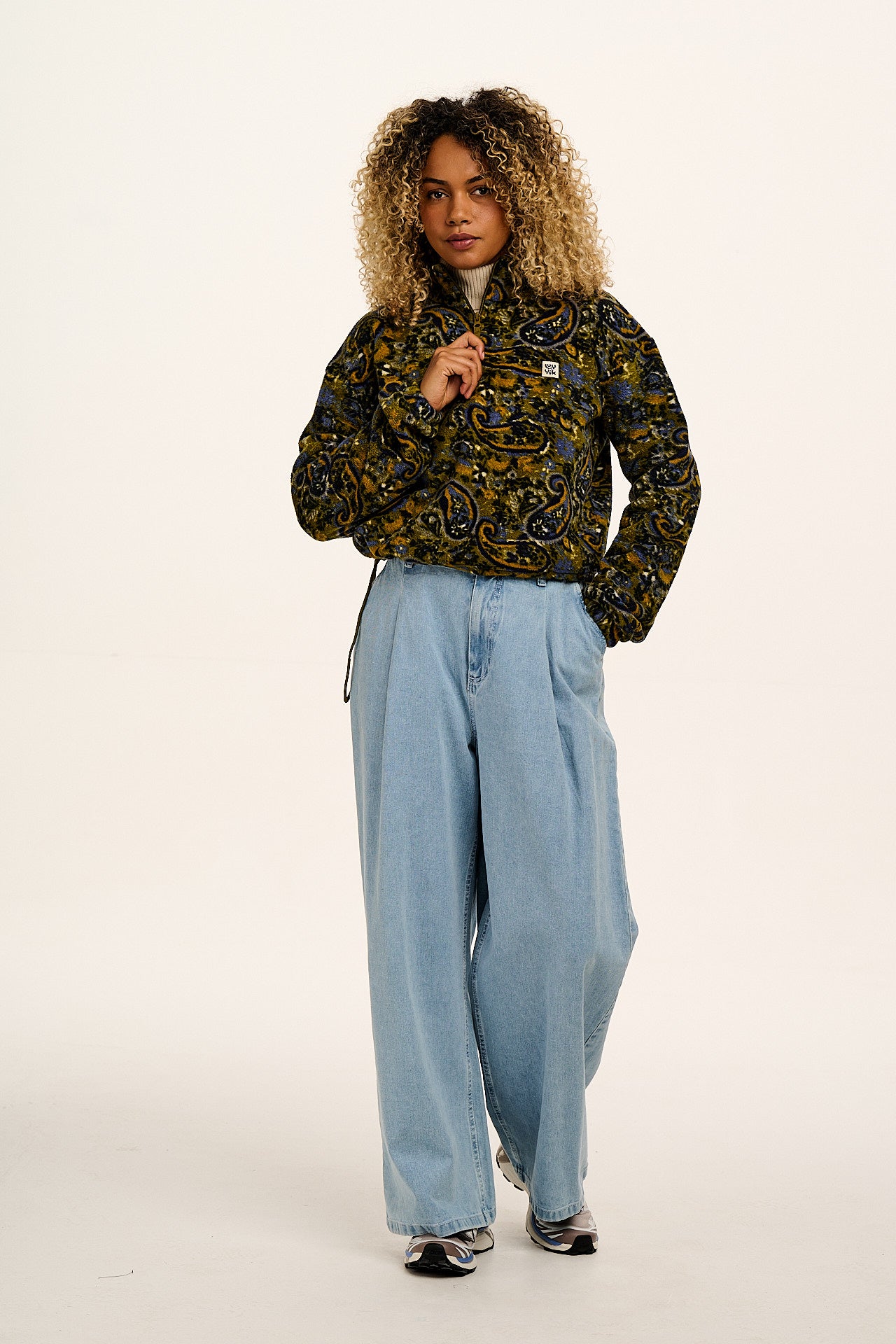 Blake - Cropped Polar Fleece in Grunge Paisley Print – Lucy & Yak