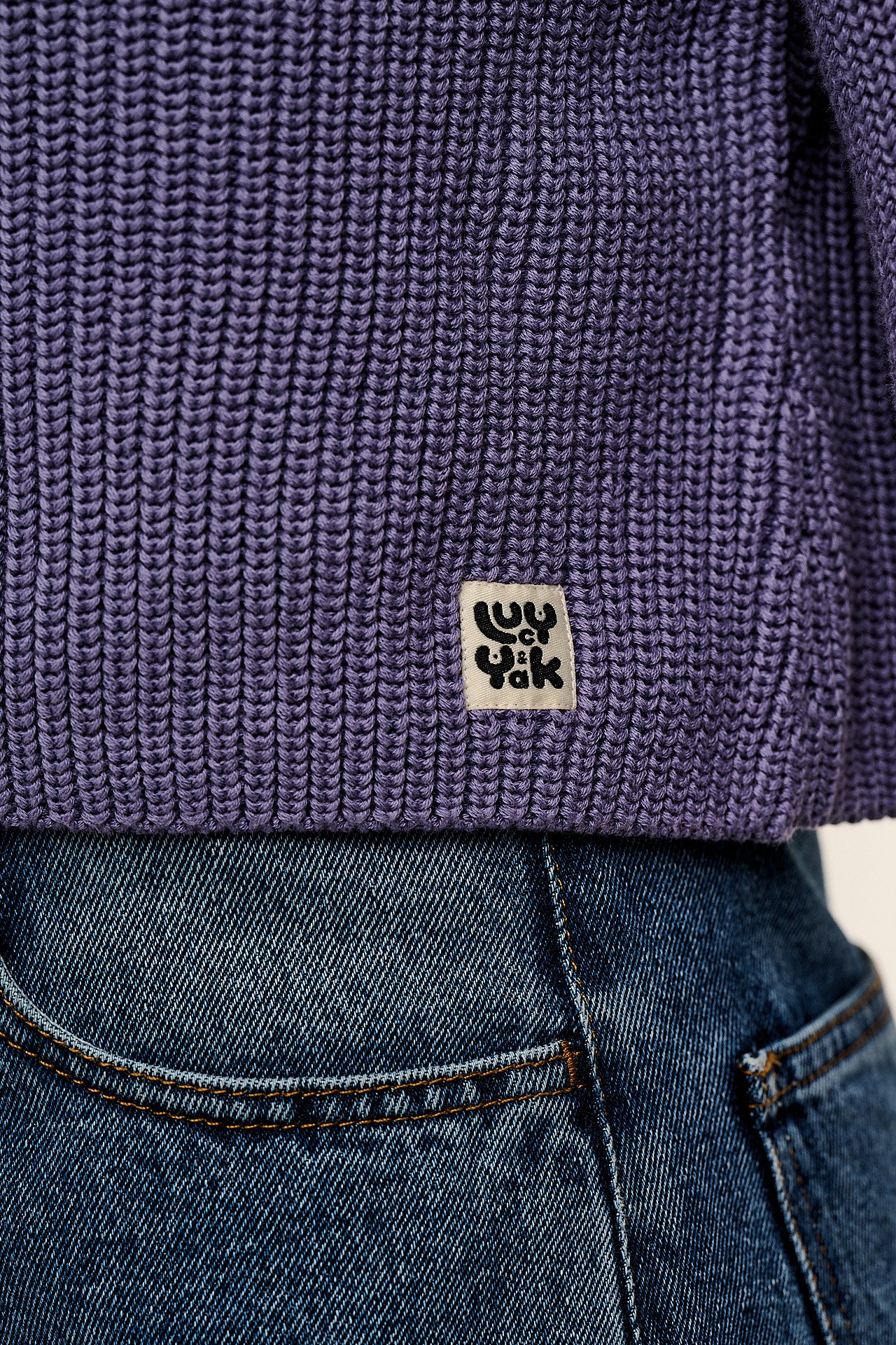 Robyn - V-Neck Cotton Cardigan in Purple