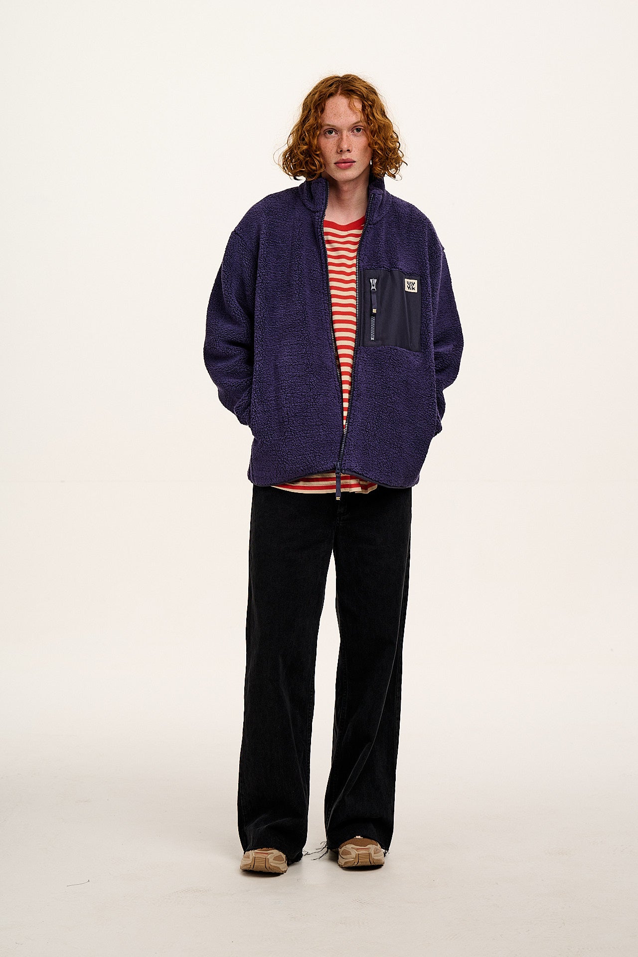 Harper - Borg Fleece Jacket in Blueberry
