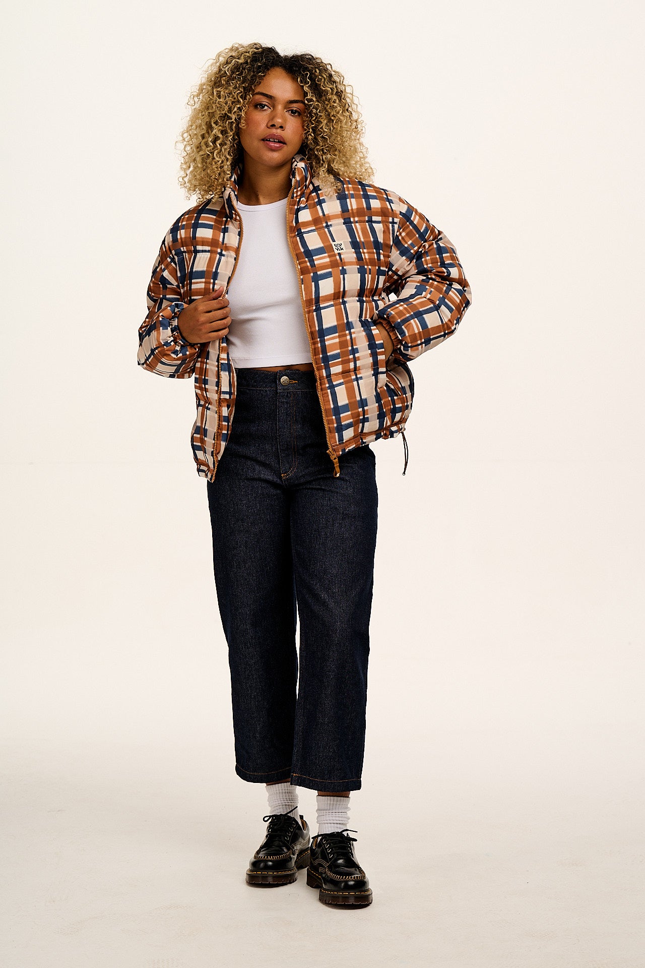 Paloma - Puffer Jacket in Brown Check