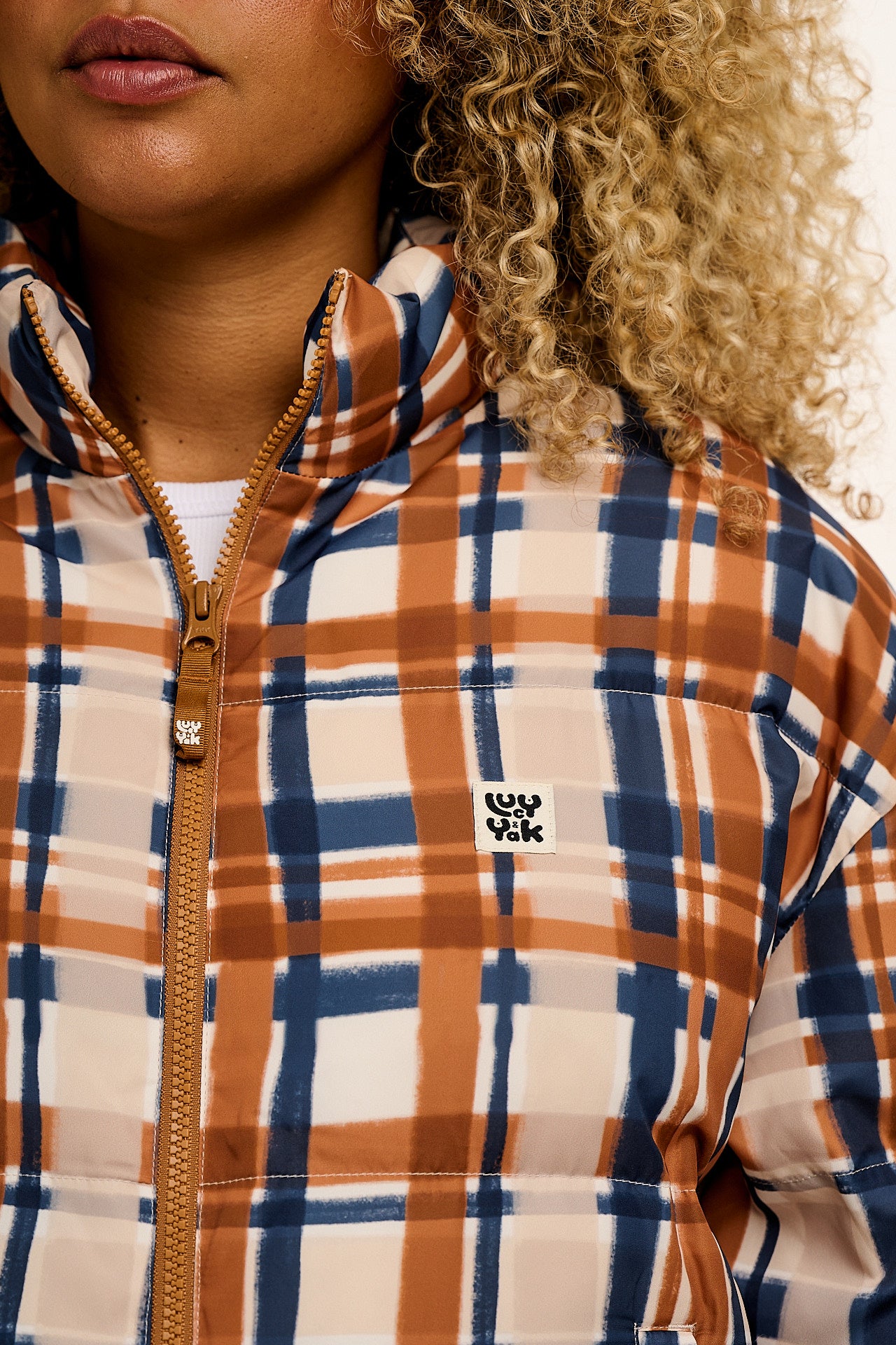 Paloma - Puffer Jacket in Brown Check