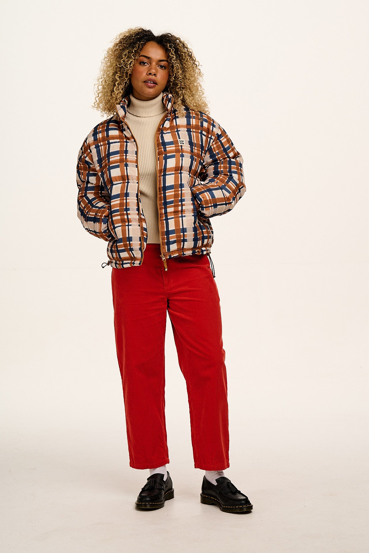 Paloma - Puffer Jacket in Brown Check