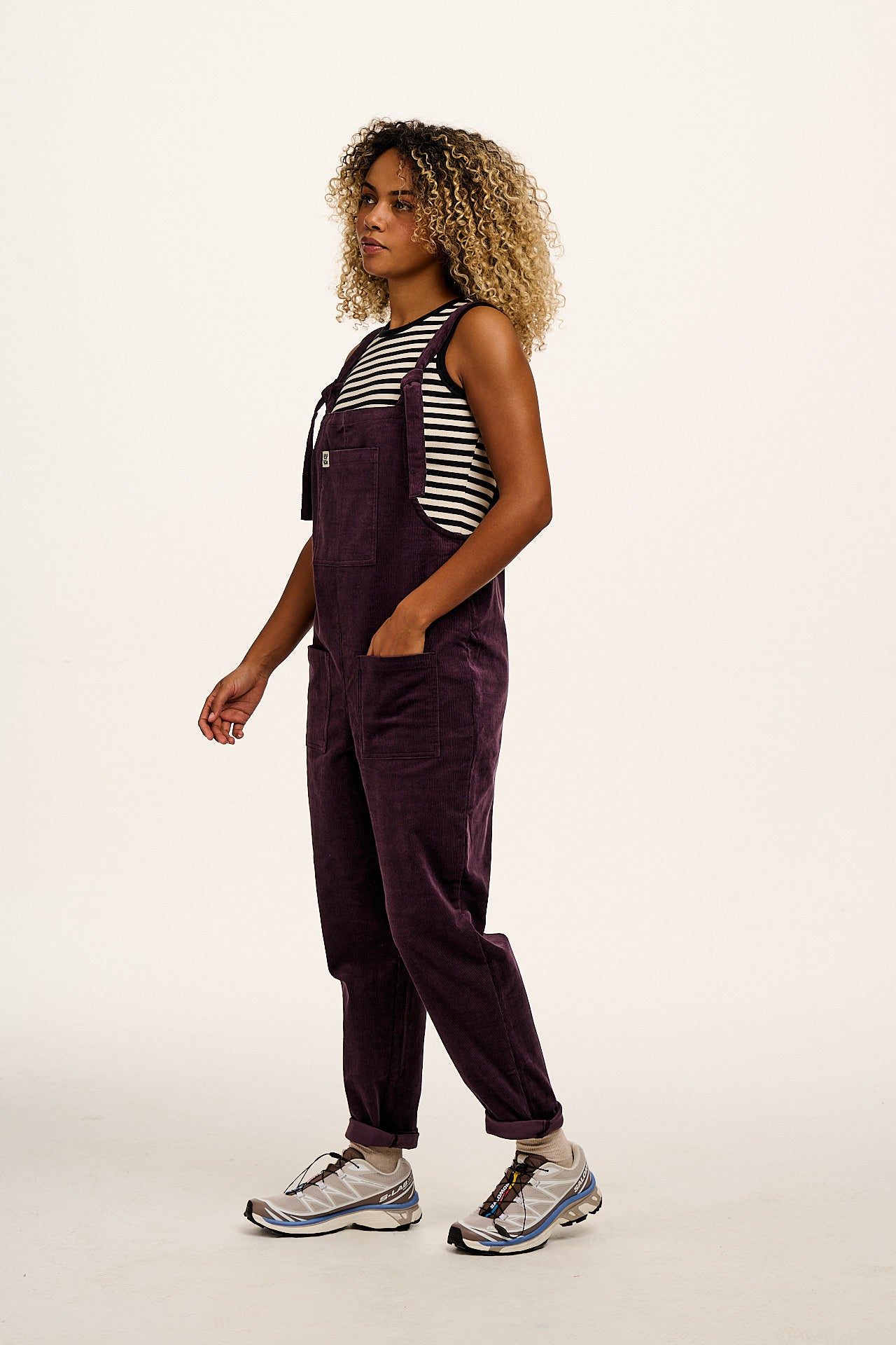 Original - Corduroy Dungarees in Plum Perfect