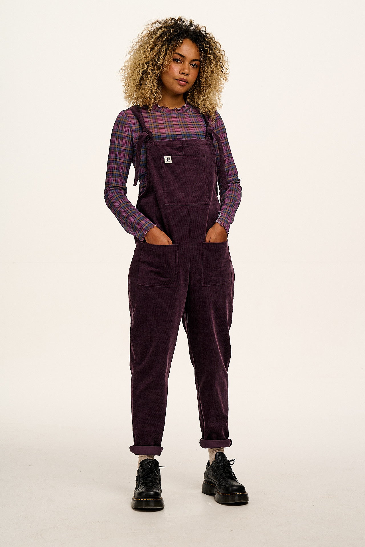 Original - Corduroy Dungarees in Plum Perfect