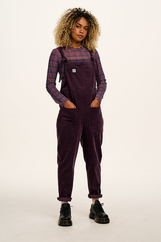 Original - Corduroy Dungarees in Plum Perfect