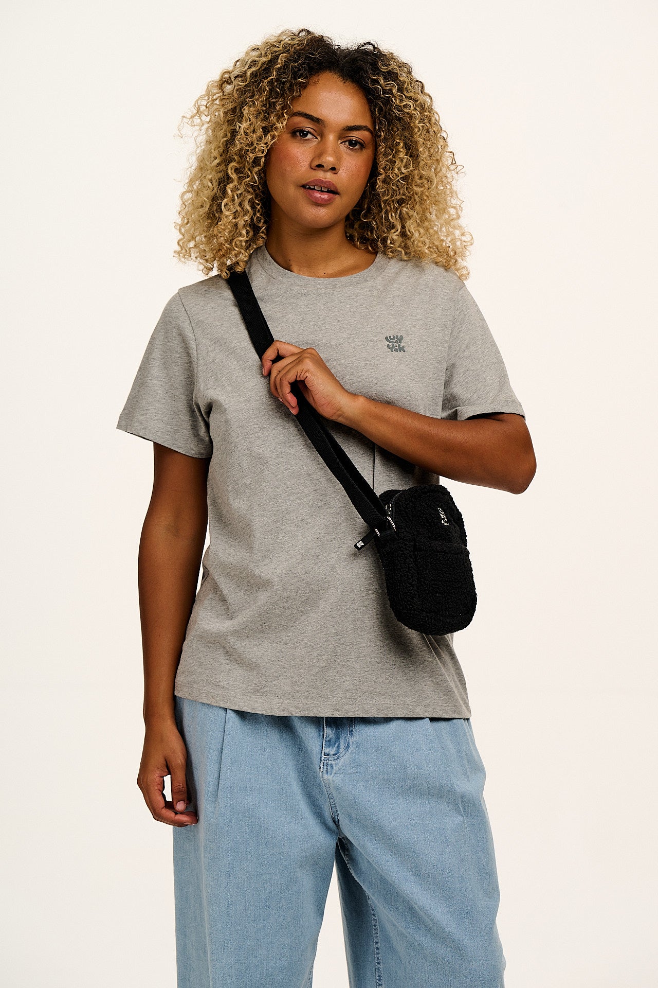 Brady - Borg Crossbody Bag in Black