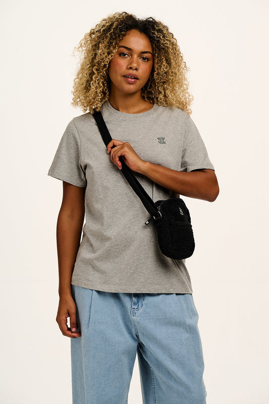 Brady - Borg Crossbody Bag in Black