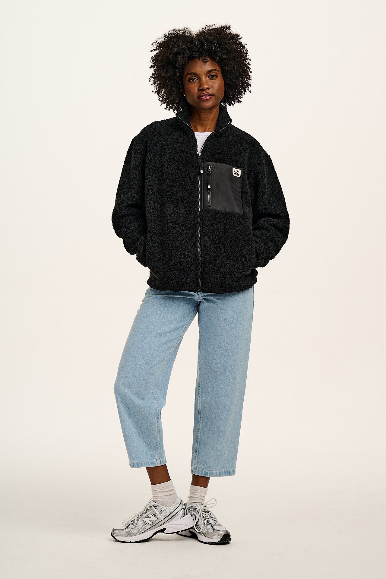 Harper - Borg Fleece Jacket in Black