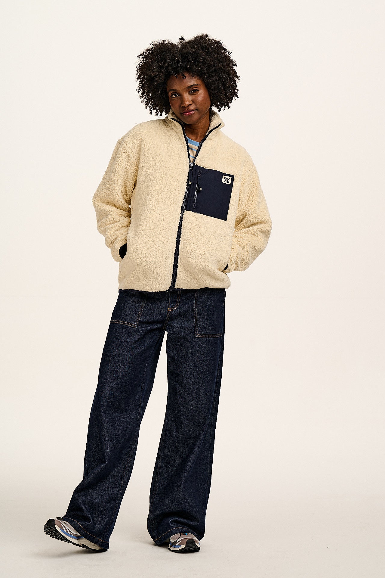 Harper - Borg Fleece Jacket in Cream