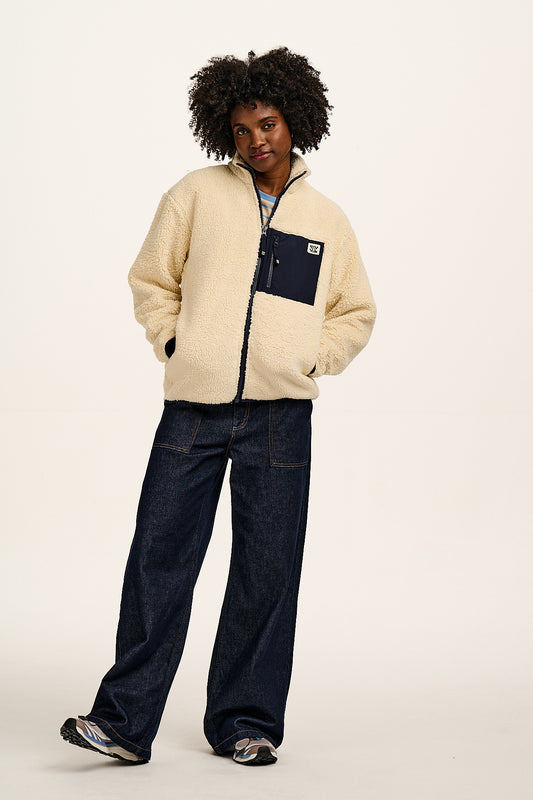 Harper - Borg Fleece Jacket in Cream